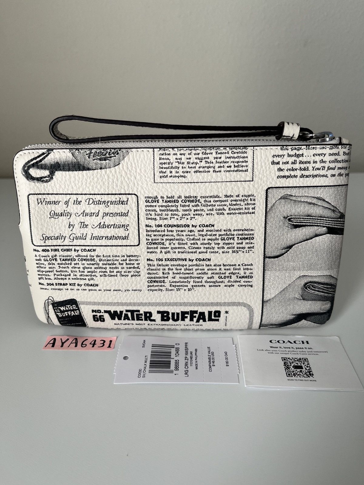 Coach Coach Large Corner Zip Wristlet With Newspaper Print Size ONE SIZE - 3 Thumbnail