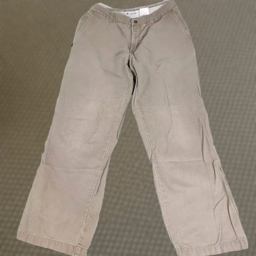 Vintage Columbia Pants Mens 32x29 Khaki ROC Fossil Zip Pockets Straight Rugged Utility Size US 32 / EU 48 - 1 Thumbnail