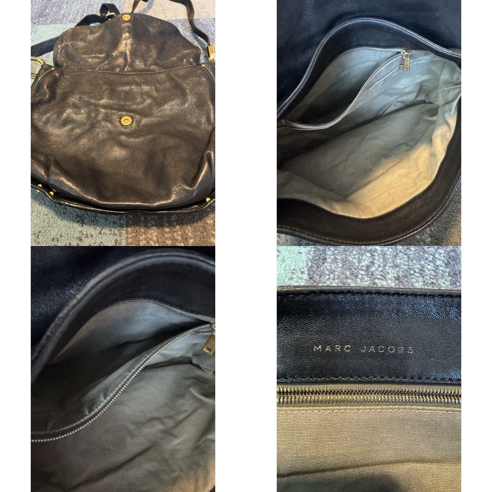 Marc Jacobs VINTAGE MARC JACOBS Shoulder Bag Studded Leather Made In Italy Black Women Adult Regular Leather Brown Accent Zipped Magnetic Closure Size ONE SIZE - 9 Thumbnail