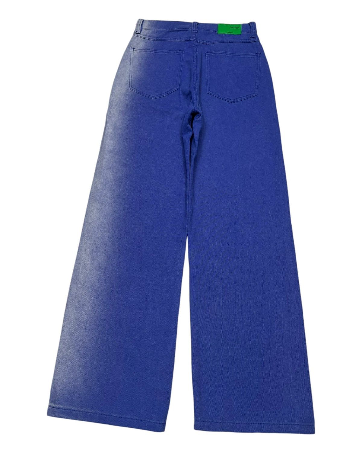 Designer 🔥 "MHZCNC" Studios Rare Faded Blue Wide Baggy Denim Jeans Size US 27 - 2 Thumbnail