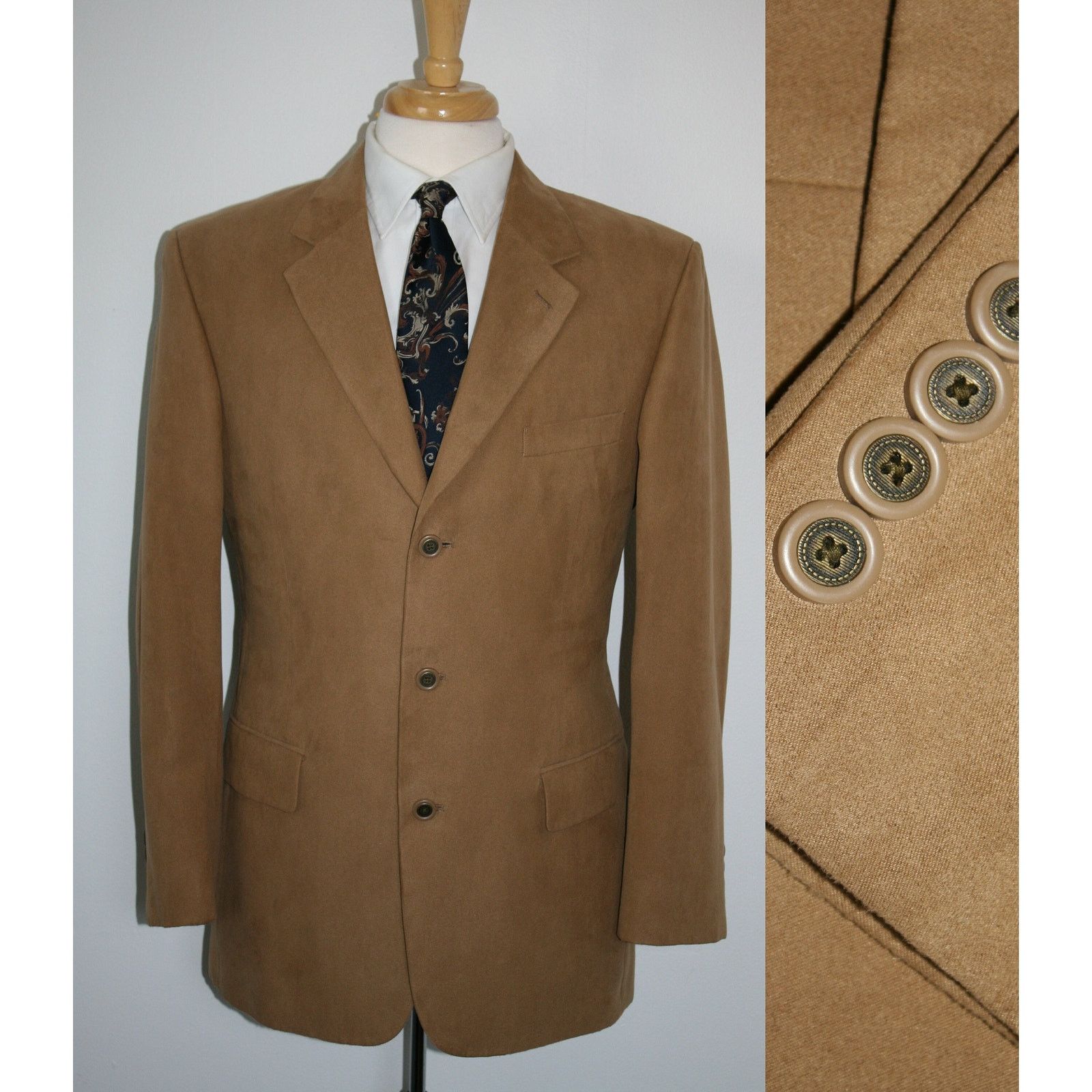 Alfani 42R Alfani Faux Suede Blazer 42R, Brown Polyester Sport Coat Size 42R - 1 Thumbnail