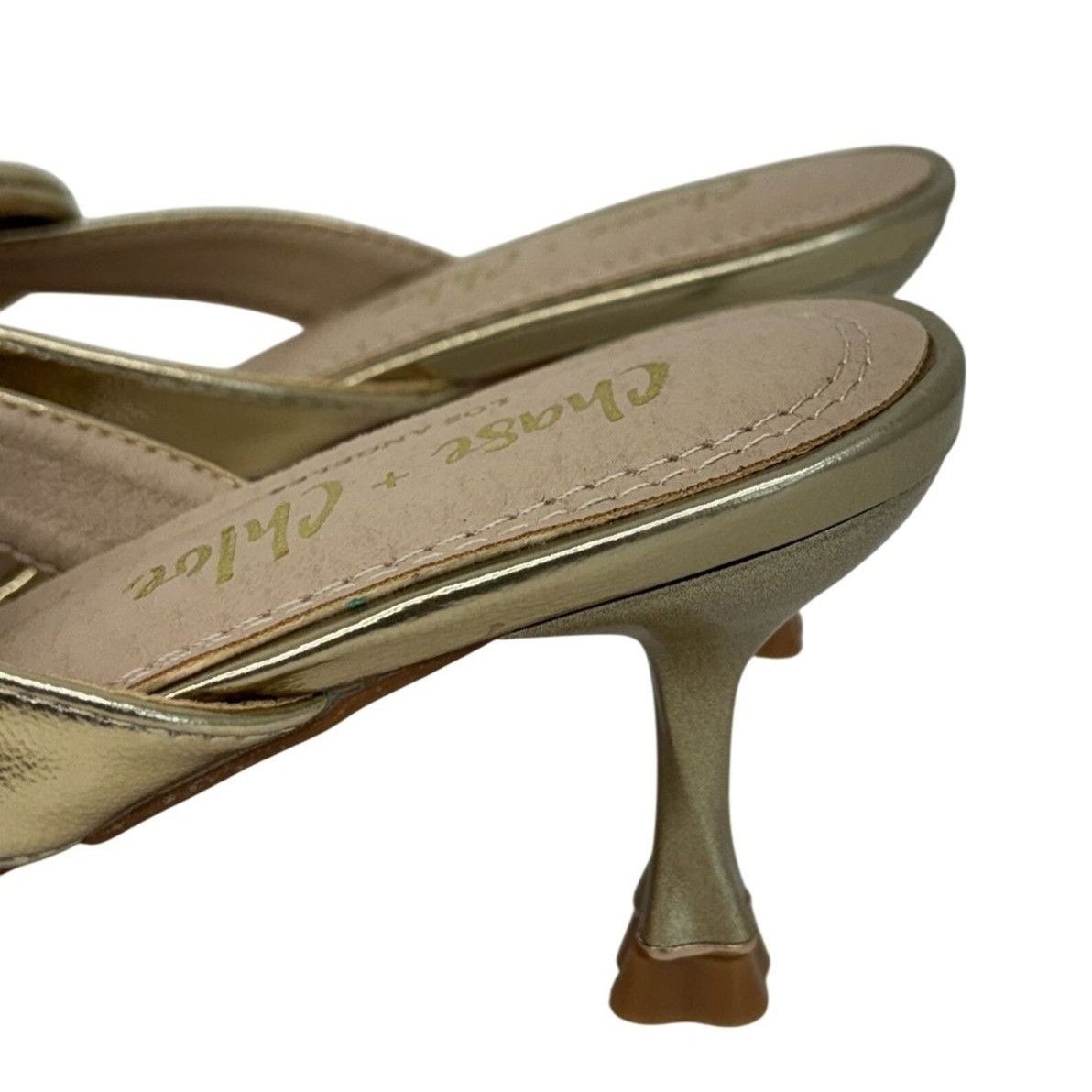 Other CHASE + CHLOE / Idra-3 / Gold / Pointed-Toe / Kitten Heel / Size US 9 / IT 39 - 7 Thumbnail