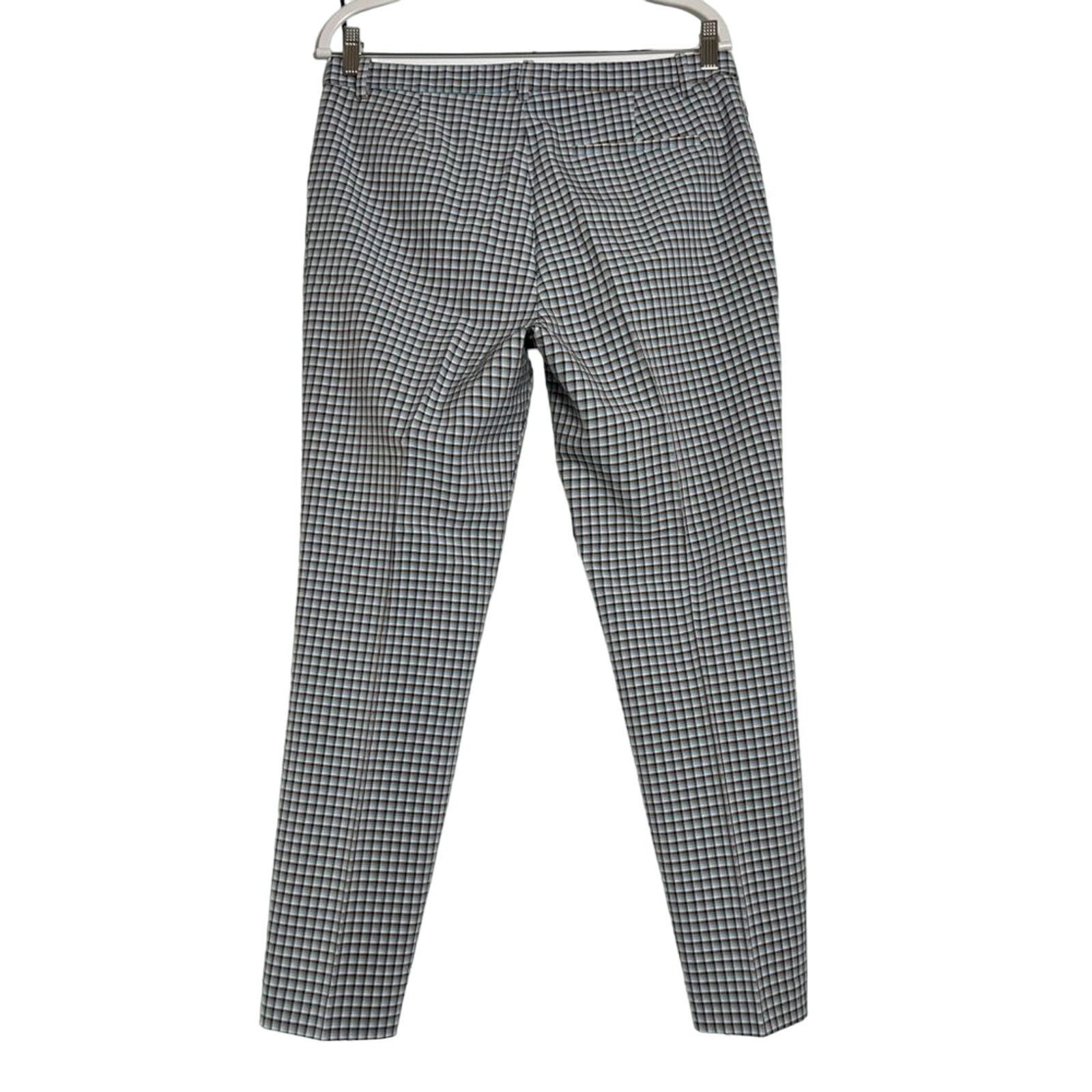 Theory Theory Treeca Slim Crop Pants Blue Check Size 8 Stretch Size 30" / US 8 / IT 44 - 2 Thumbnail