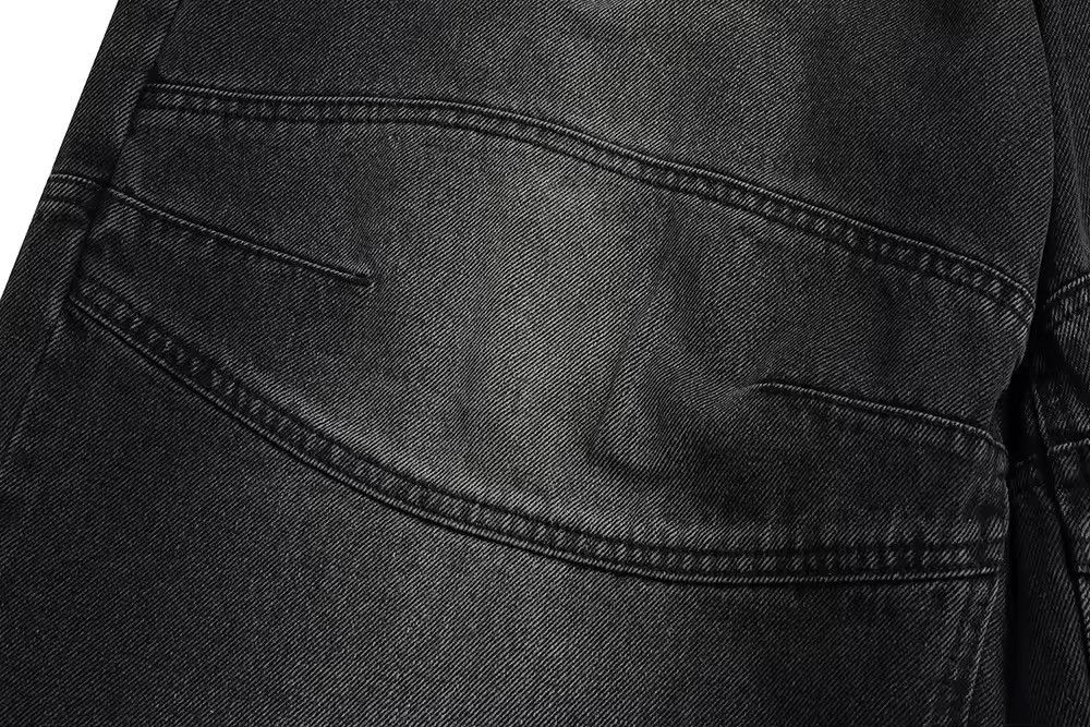 Japanese Brand Color Blocking Drawstring Double Knee Baggy Jeans Size US 33 - 5 Thumbnail