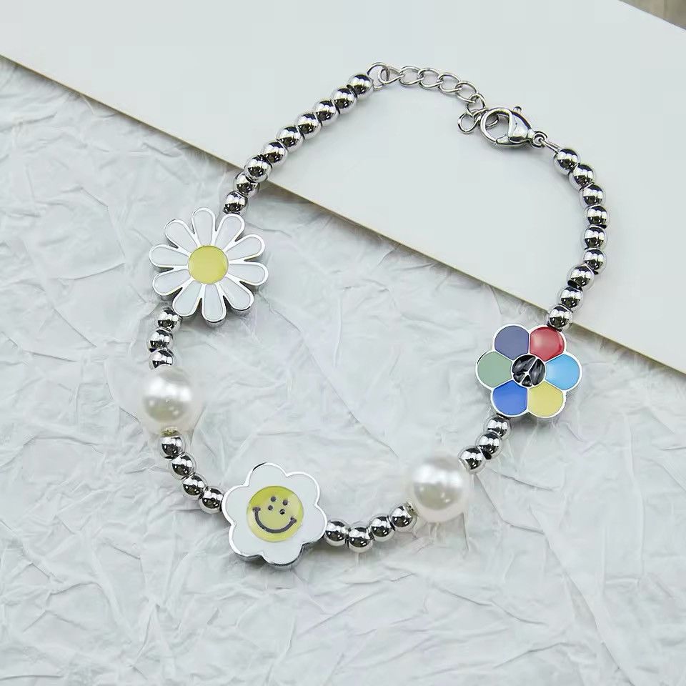 Jewelry Stainless Steel Smile Face Sunflower Men's Necklace Size ONE SIZE - 1 Thumbnail