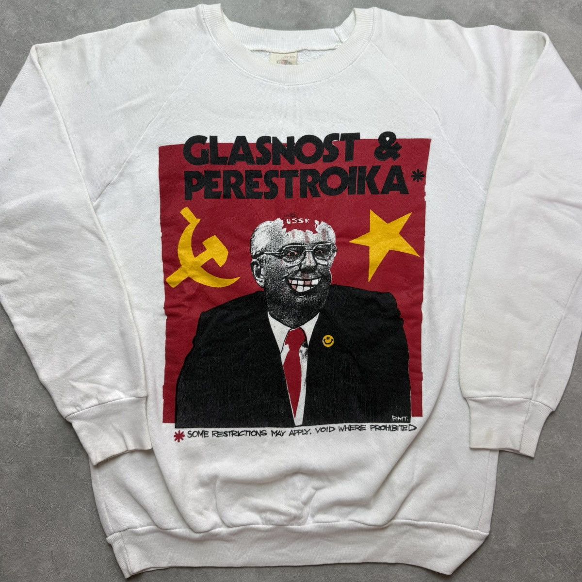 Vintage Vintage 90s Gorbachev Glasnost Perestroika Crewneck Size US L / EU 52-54 / 3 - 1 Thumbnail