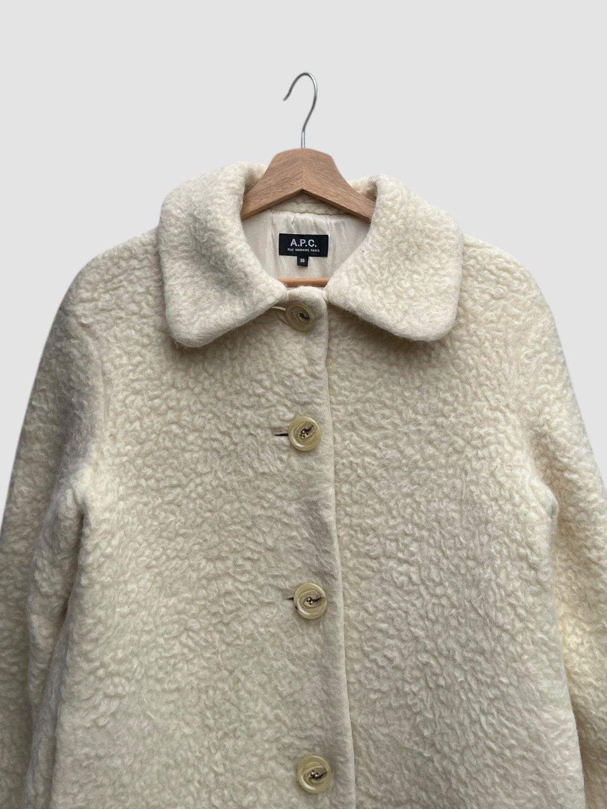 A.P.C. A.P.C. Katerine Wool-Blend Teddy Coat Size XS / US 0-2 / IT 36-38 - 6 Thumbnail