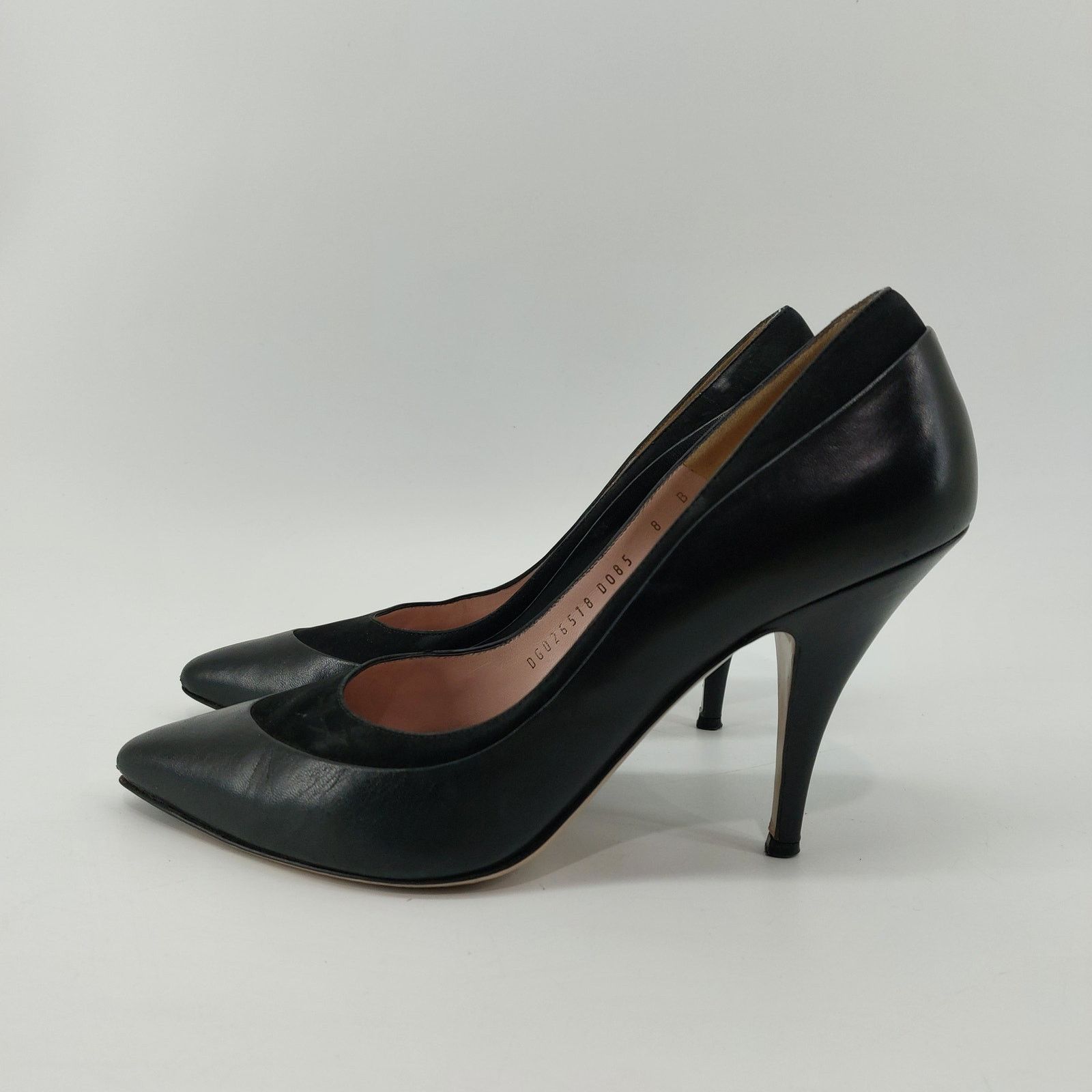 Salvatore Ferragamo Salvatore Ferragamo Black Pumps Suede Trimmed Leather 8 B Size US 8 / IT 38 - 12 Thumbnail