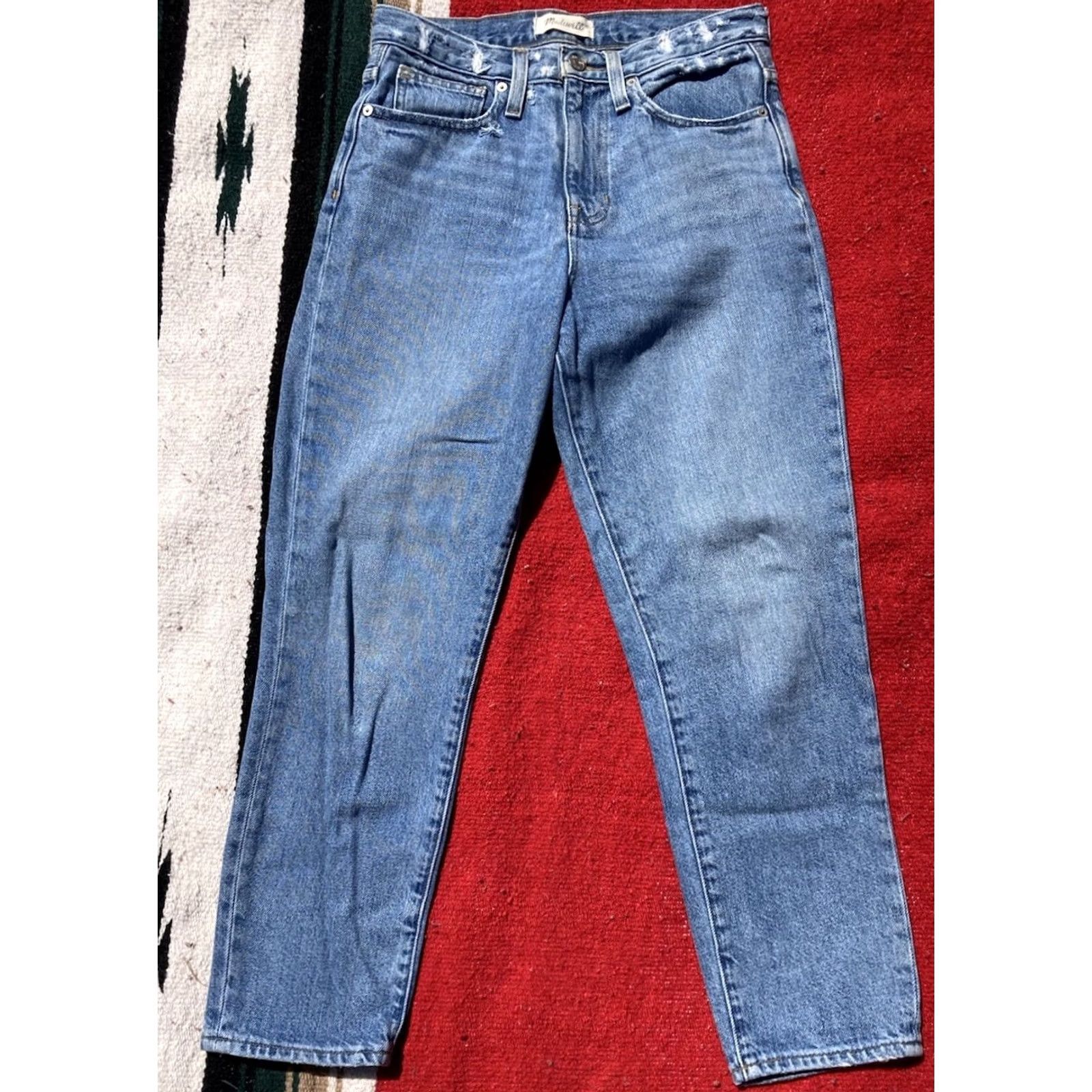 Madewell Madewell Jeans Womens Size 25 Blue Mom High Rise Straight Denim 100% Cotton Inseam 26in Regular Women Type Jeans Size 42" / US 20 - 2 Thumbnail