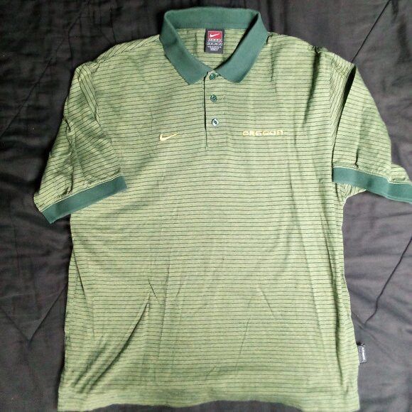 Nike Vintage Nike Team Oregon Ducks Striped Polo Shirt Size US S / EU 44-46 / 1 - 2 Thumbnail