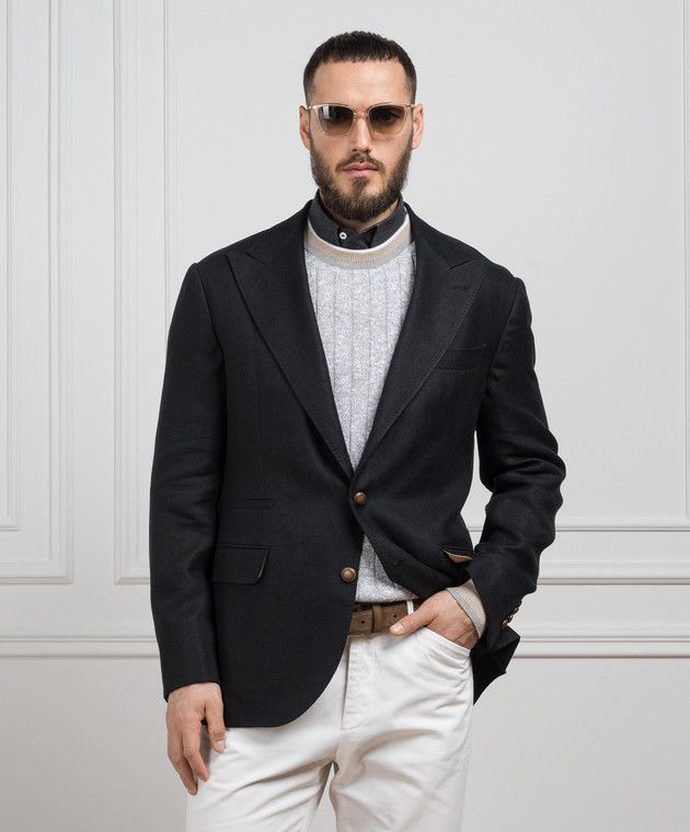 Brunello Cucinelli o1y0526 Single-breasted Blazer in Black Size US M / EU 48-50 / 2 - 3 Thumbnail
