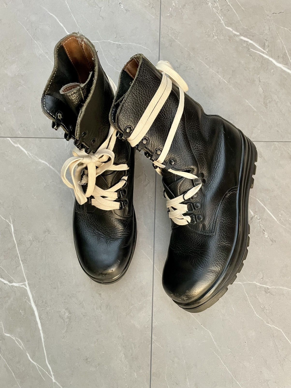 Vintage 1970s Vintage Military Black Leather Combat Boots Size US 8 / EU 41 - 5 Thumbnail