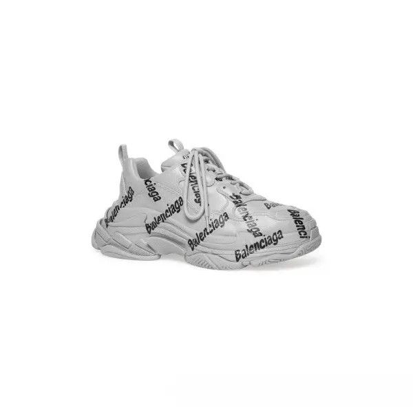 Balenciaga o1bcso1str1224 Triple S Logotype Sneakers in Grey/Black Size US 4 / IT 34 - 2 Thumbnail