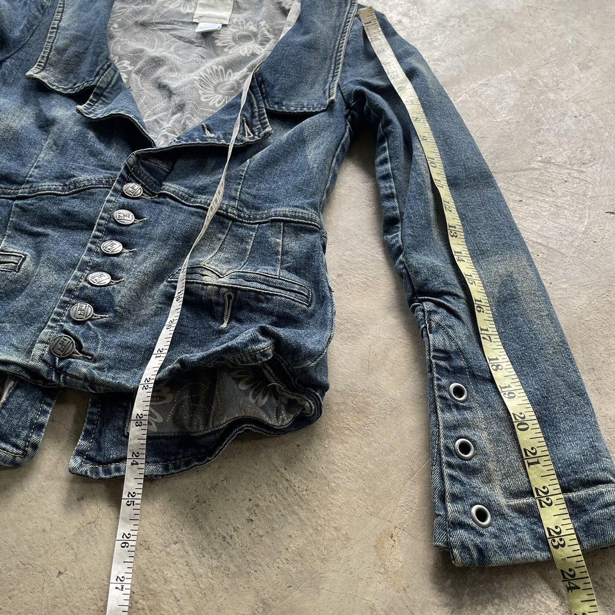 Le Grande Bleu (L.G.B.) Grail🔥 Diesel Archive Denim Crop Punk Lgb Style Women Jacket Size XS / US 0-2 / IT 36-38 - 8 Thumbnail