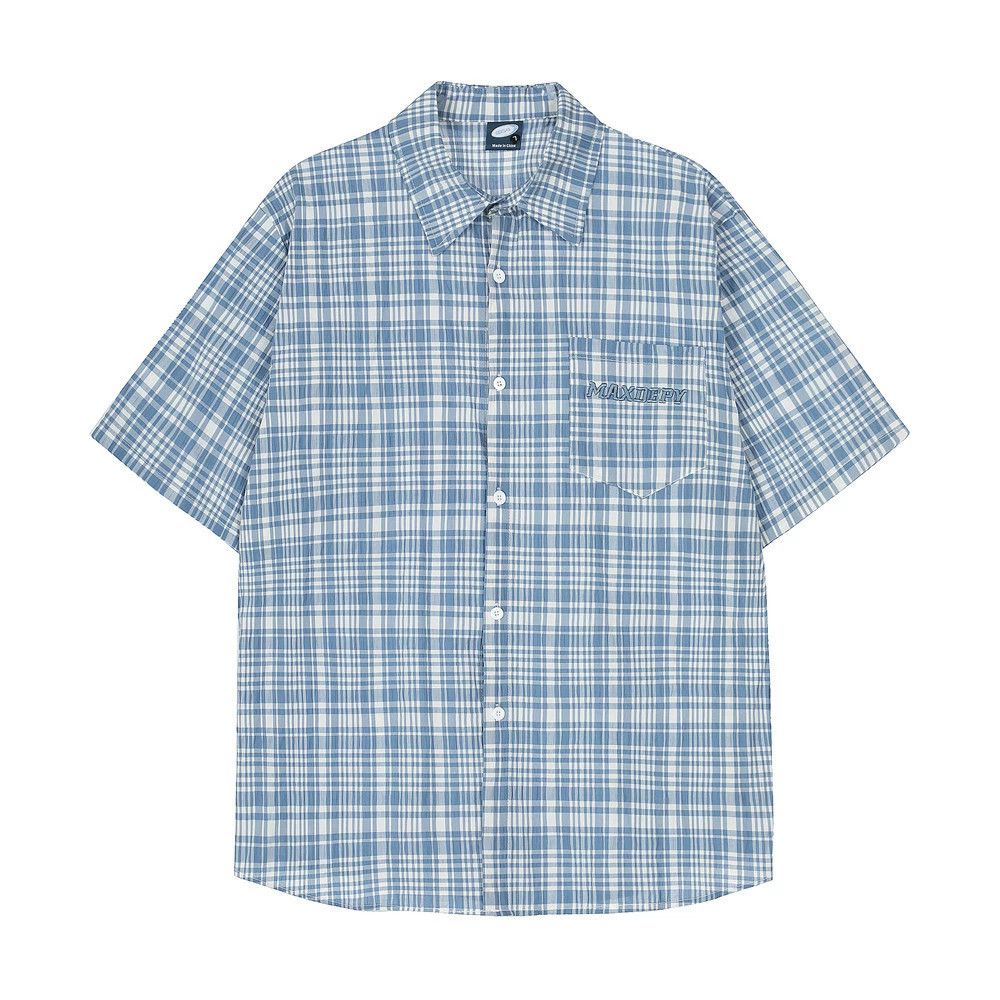 Vintage Japanese style loose pocket embroidery casual plaid shirt Size US M / EU 48-50 / 2 - 1 Thumbnail
