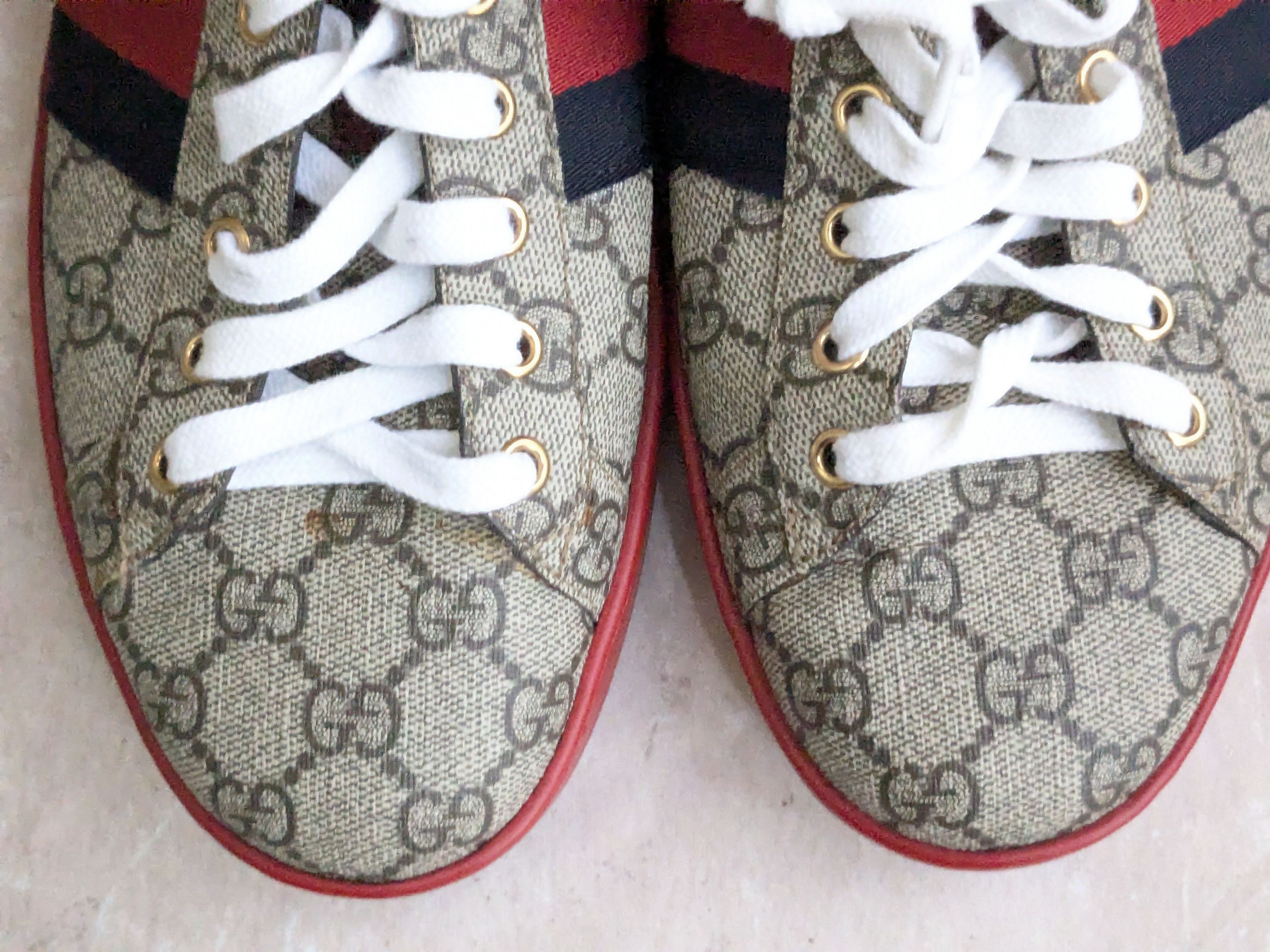 Gucci Gucci Ace GG Supreme Sneakers 429445 Red 11 Size US 11 / EU 44 - 3 Thumbnail