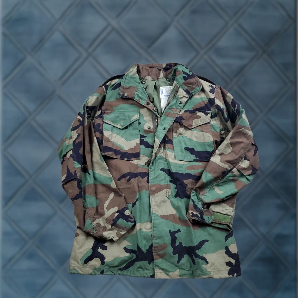 Alpha Industries VINTAGE Alpha Industries M-65 Field Jacket Mens S Long Woodland Camo 80s Size US S / EU 44-46 / 1 - 1 Thumbnail