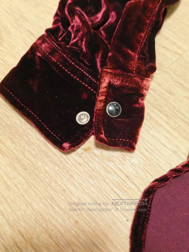 Saint Laurent Paris Saint Laurent Paris Deep Red Burgundy Velvet Shirt Size US S / EU 44-46 / 1 - 3 Thumbnail