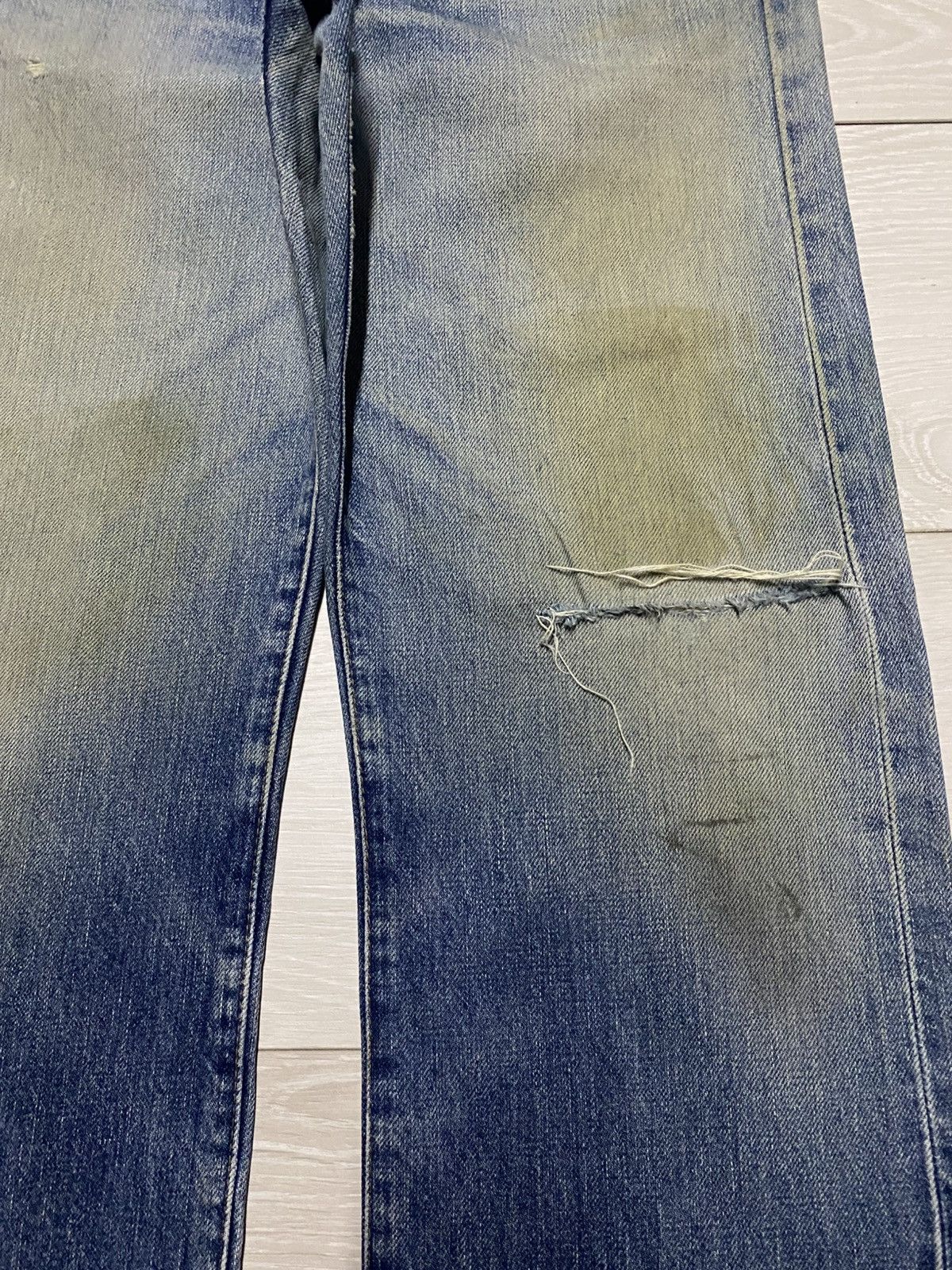Levi's Vtg Levis 502 xx Big E Talon Zip Mud Wash Distressed Jeasn Size US 29 - 8 Thumbnail