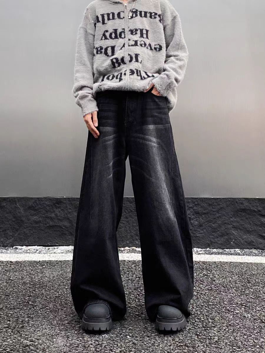 Designer × Jean × Vintage Vintage silhouette baggy wide leg jeans Size US 34 / EU 50 - 4 Thumbnail