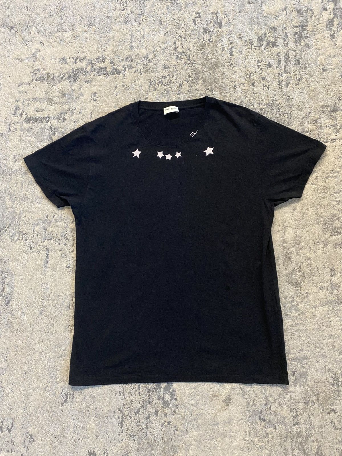 Saint Laurent Paris AW16 Stars Neck T Shirt Size US XL / EU 56 / 4 - 1 Thumbnail