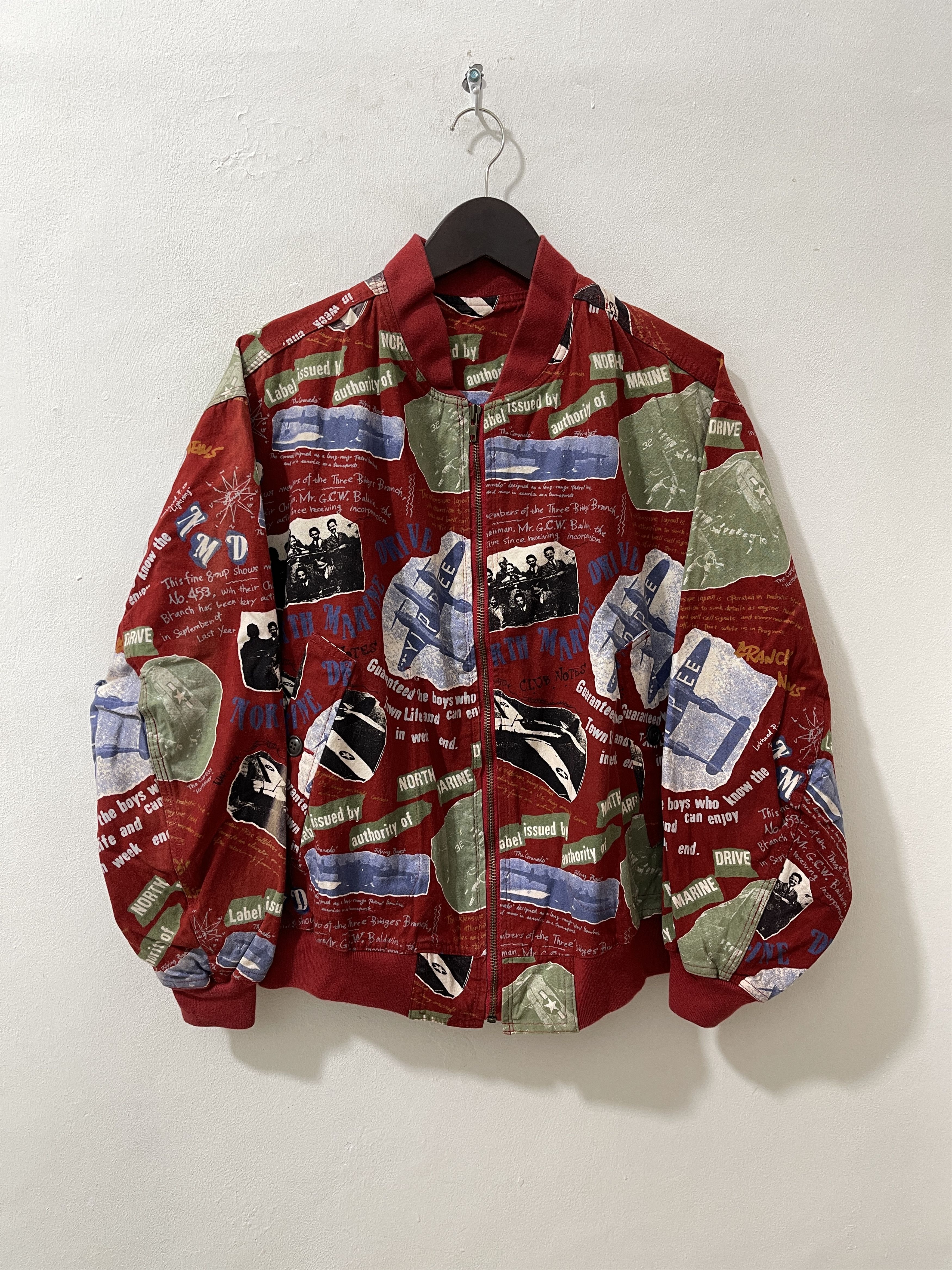 45rpm Vintage 45RPM Japan Archive Art Canvas Bomber Jacket Size US XL / EU 56 / 4 - 1 Thumbnail