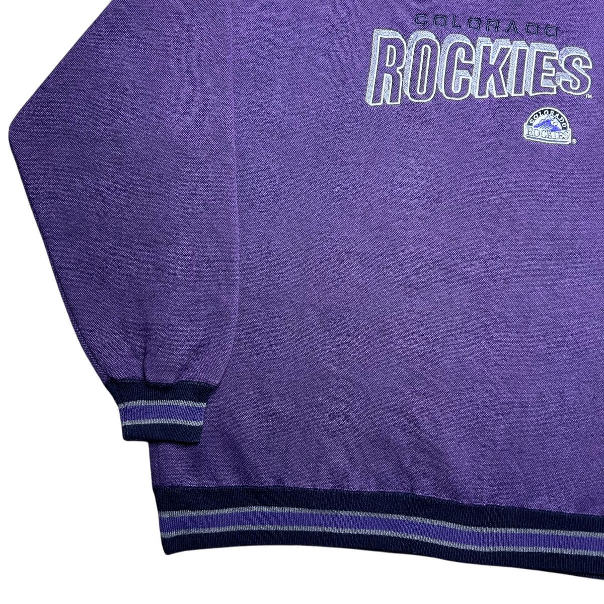 MLB 90s MLB Colorado Rockies BAC Premier Embroidered Sweatshirt Size US L / EU 52-54 / 3 - 15 Thumbnail