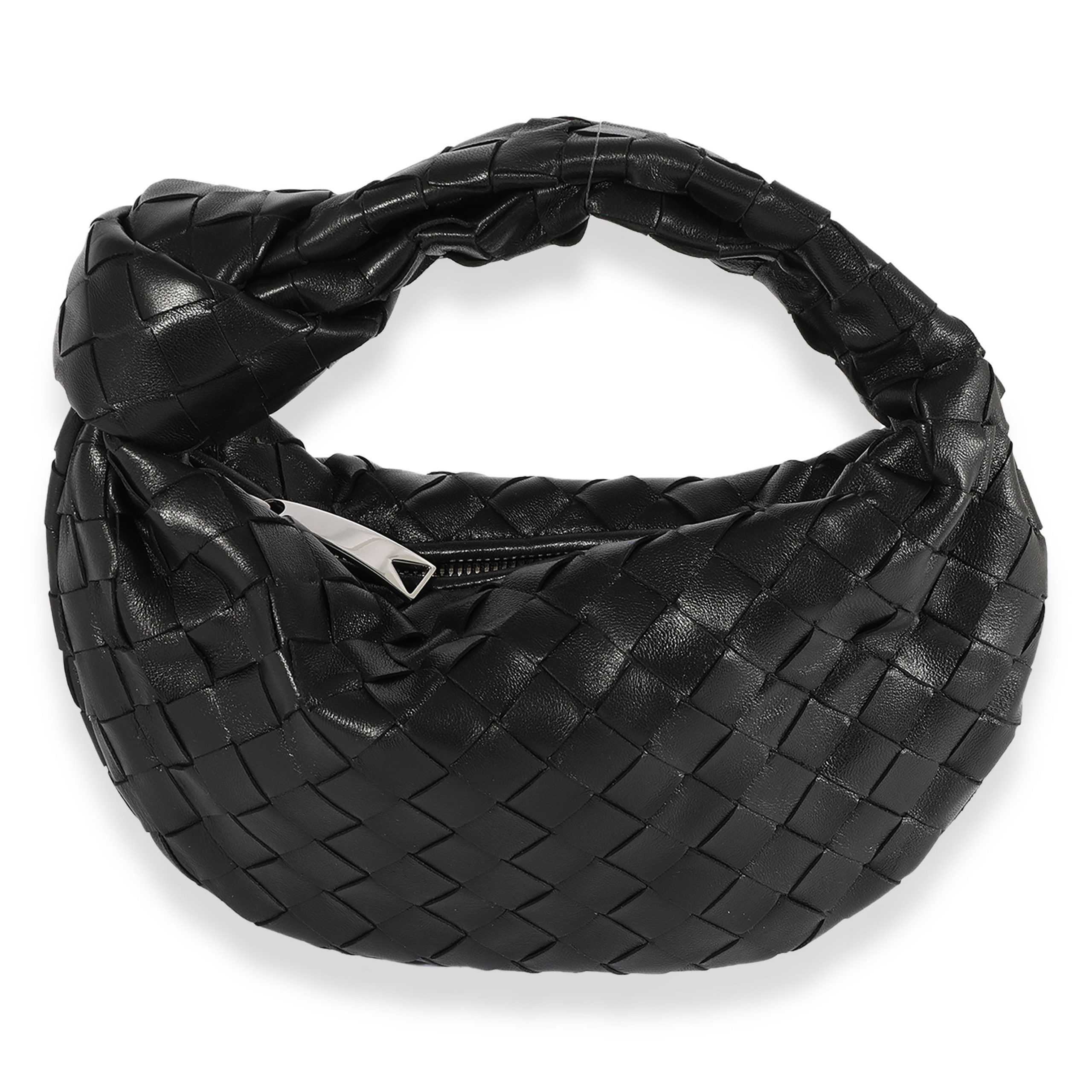 image of Bottega Veneta Black Intrecciato Leather Mini Jodie, Women's