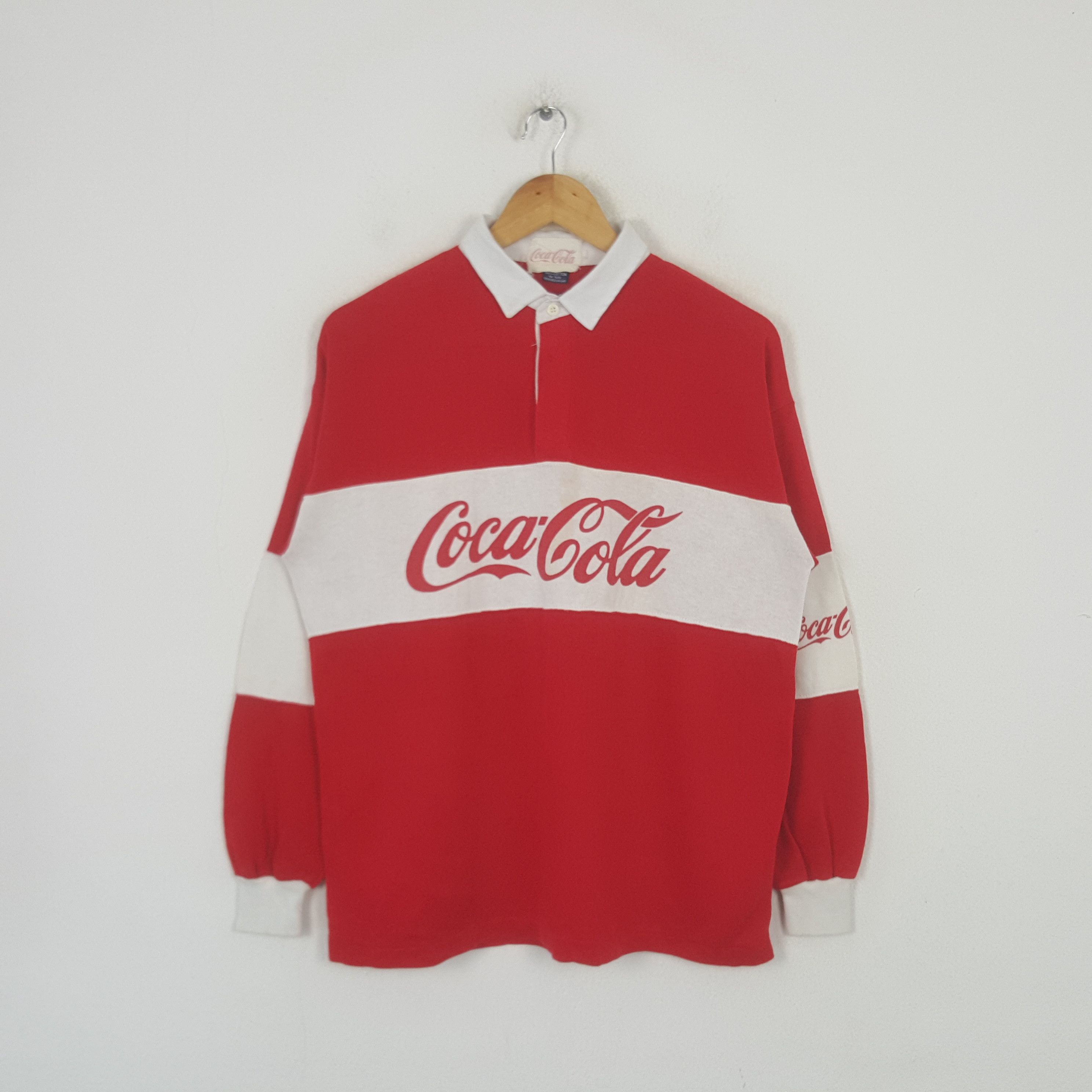 Vintage Coca Cola Logo Collared Shirt C294N53