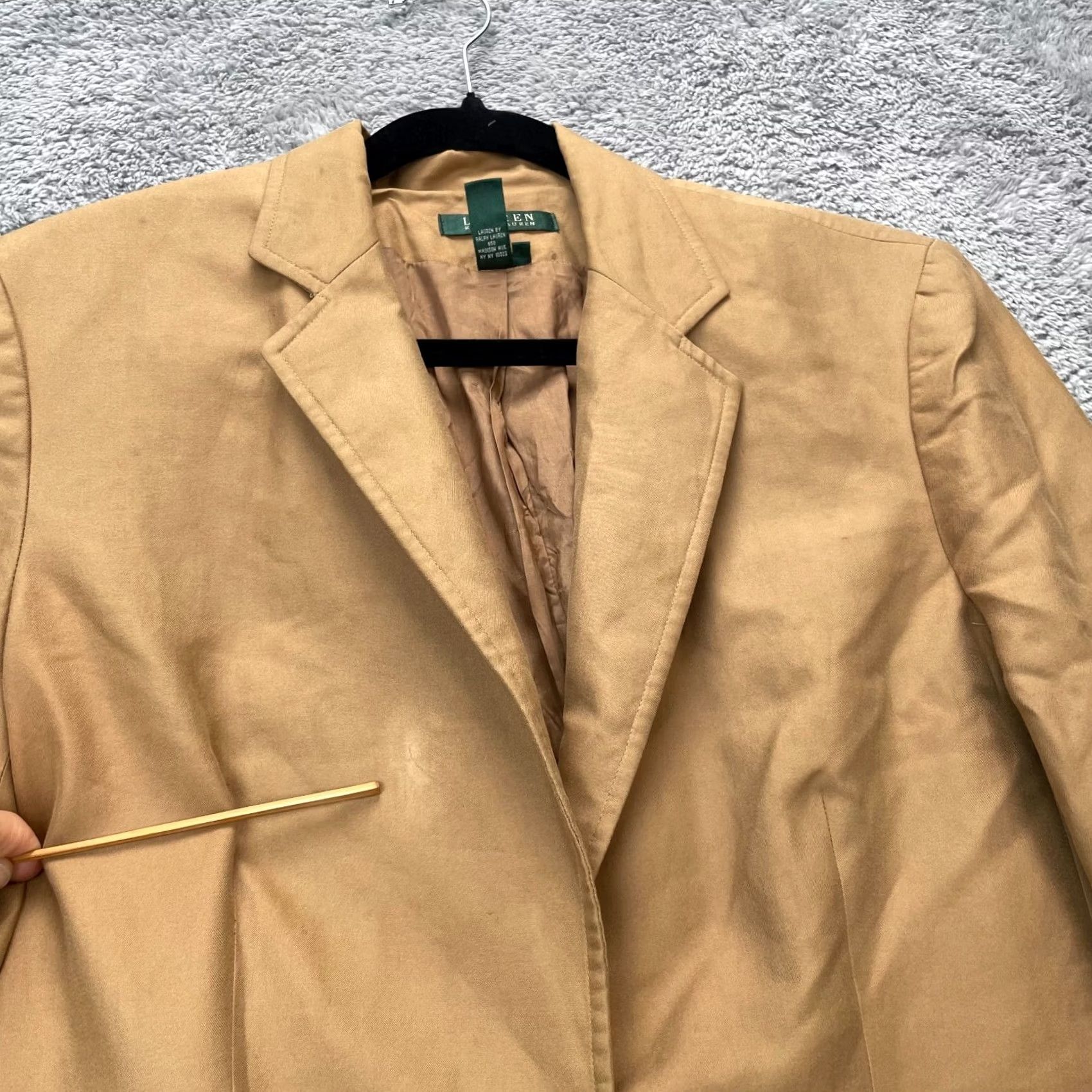 Ralph Lauren Lauren Ralph Lauren Jacket Womens 12 Brown Blazer Coat Cotton Single Breasted Notch Lapel Regular Size 12 Womens Brown Jacket Men? Women? Size XL / US 12-14 / IT 48-50 - 6 Thumbnail