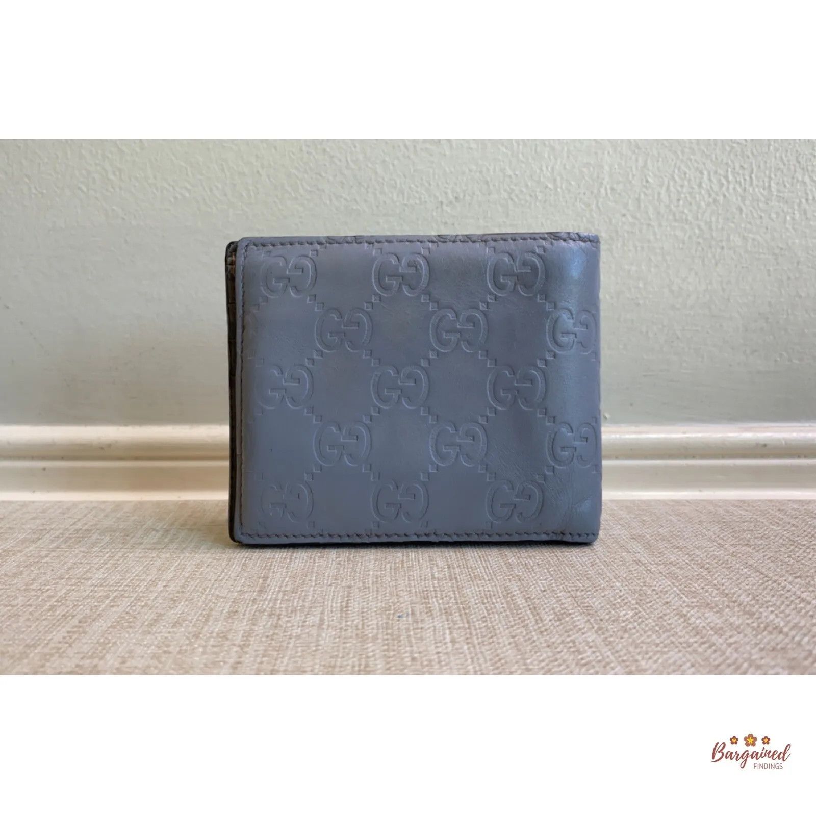 Gucci GUCCI Light Gray GG Guccissima Leather Bifold Men's Wallet Size ONE SIZE - 2 Thumbnail