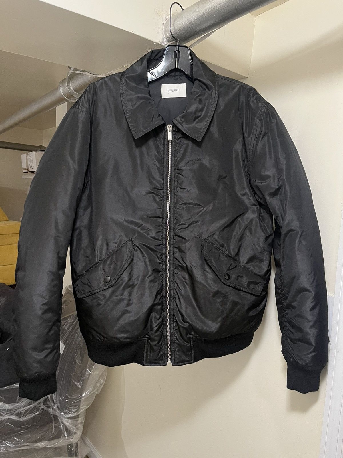 Saint Laurent Paris Taffeta Shirt-Collar Bomber Jacket Sz 52 Size US L / EU 52-54 / 3 - 5 Thumbnail