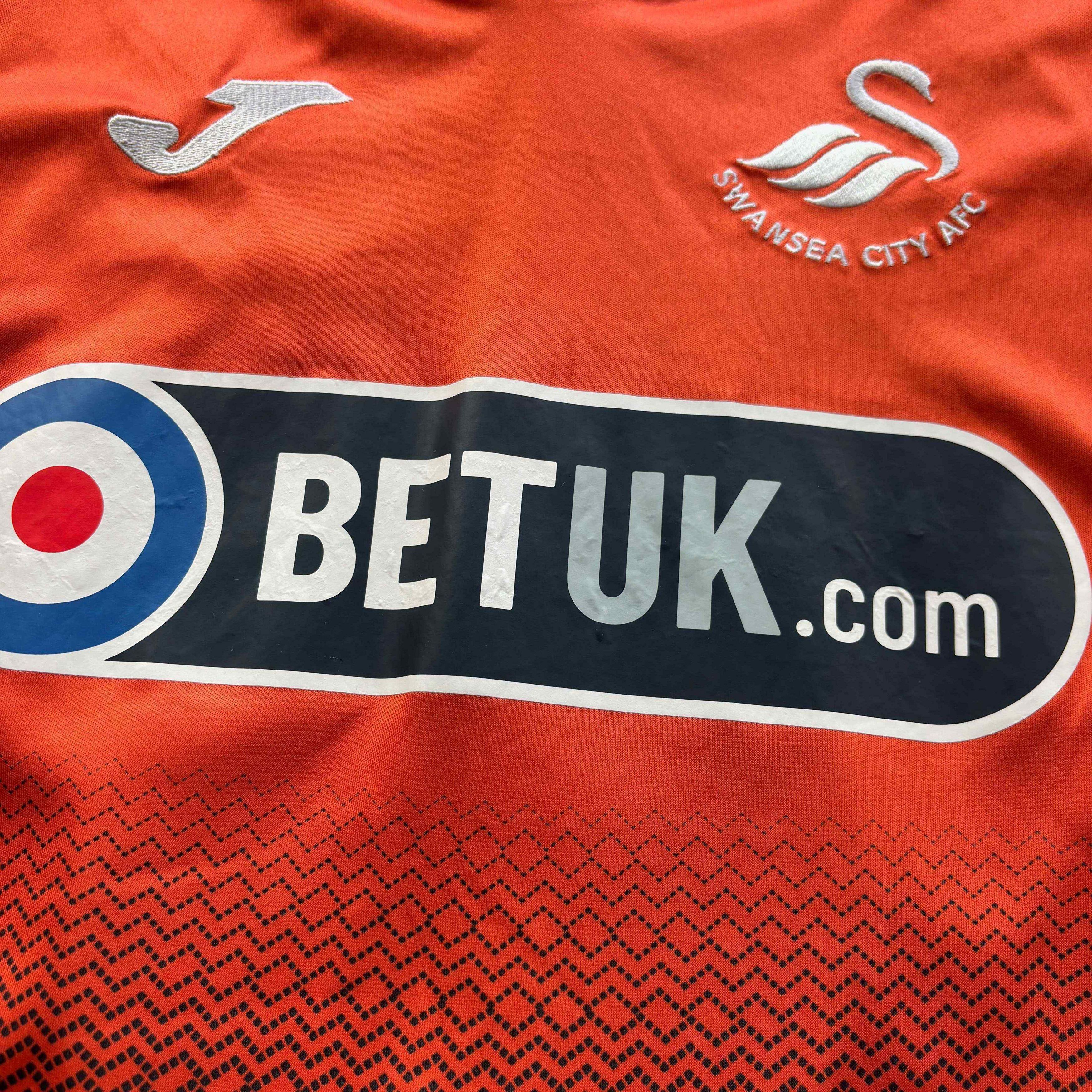 Joma MATCH WORN Swansea City 2018-19 away U #6 football jersey L Size US L / EU 52-54 / 3 - 7 Thumbnail