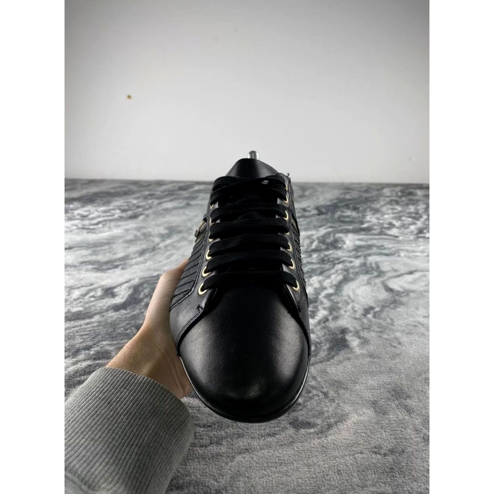 Versace Versace Collection Leather Sneakers Women Size 39 Black Casual Walking Logo Leather Upper Lining Rubber Outsole Low Top Size US 8 / IT 38 - 5 Thumbnail
