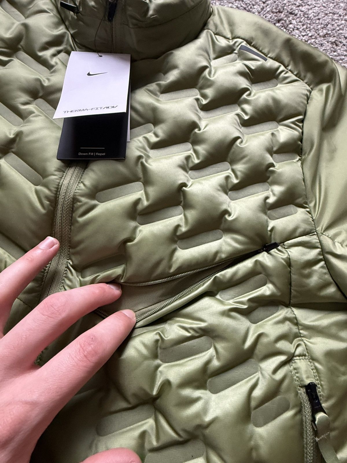 Nike Nike Therma-FIT ADV Running Jacket Down Lightweight Green Size US M / EU 48-50 / 2 - 7 Thumbnail