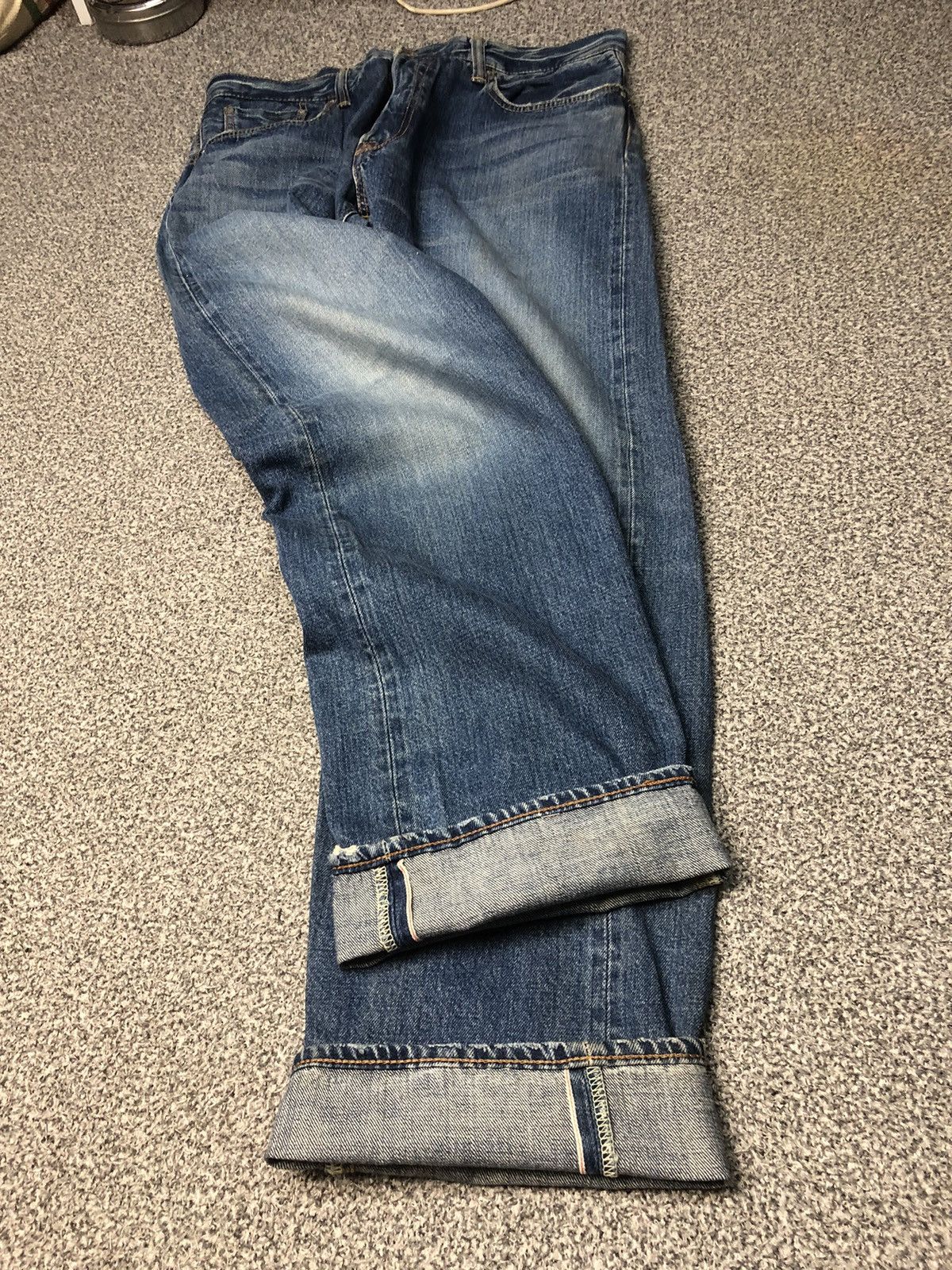 Edwin × Japanese Brand × Vintage 💥RARE💥Vintage Faded EDWIN 505 Half Salvedge Jeans Size US 37 - 2 Thumbnail
