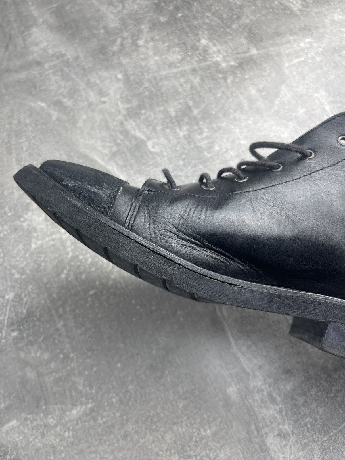 Other Avant Garde Vintage Black Leather Derby Boots Italian Made Size US 8 / EU 41 - 9 Thumbnail