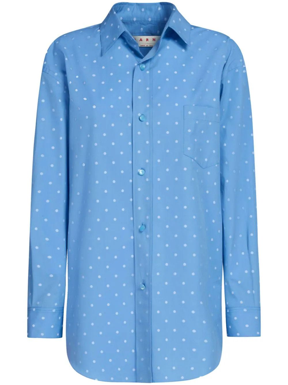 Marni o1w1db10824 Print Poplin Shirt in Light Blue Size M / US 6-8 / IT 42-44 - 1 Thumbnail