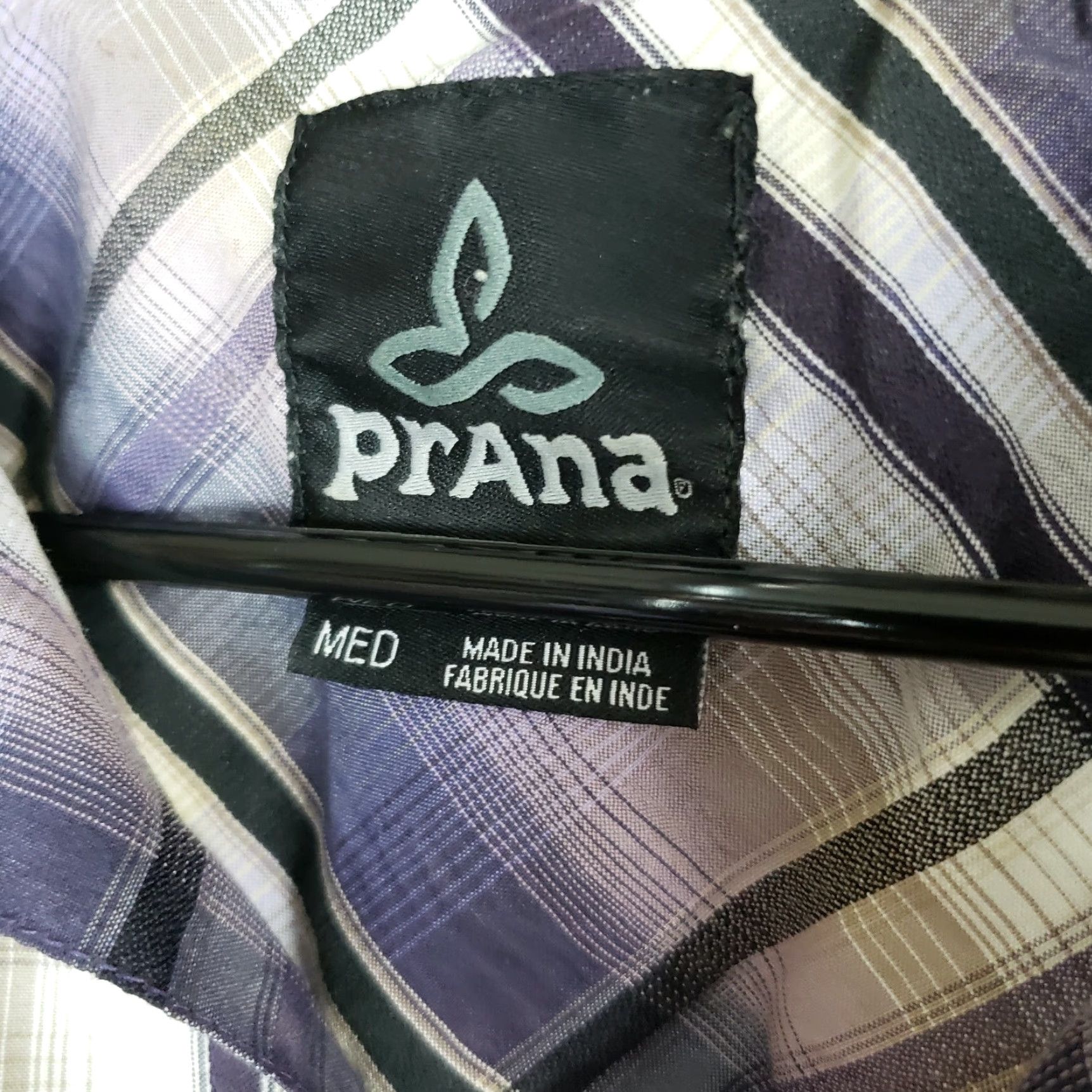 Prana Prana Mens Button Up Shirt Sz M Purple Plaid Cotton Blend Shirt Men Medium Purple Plaid Cotton Blend Size US M / EU 48-50 / 2 - 5 Thumbnail
