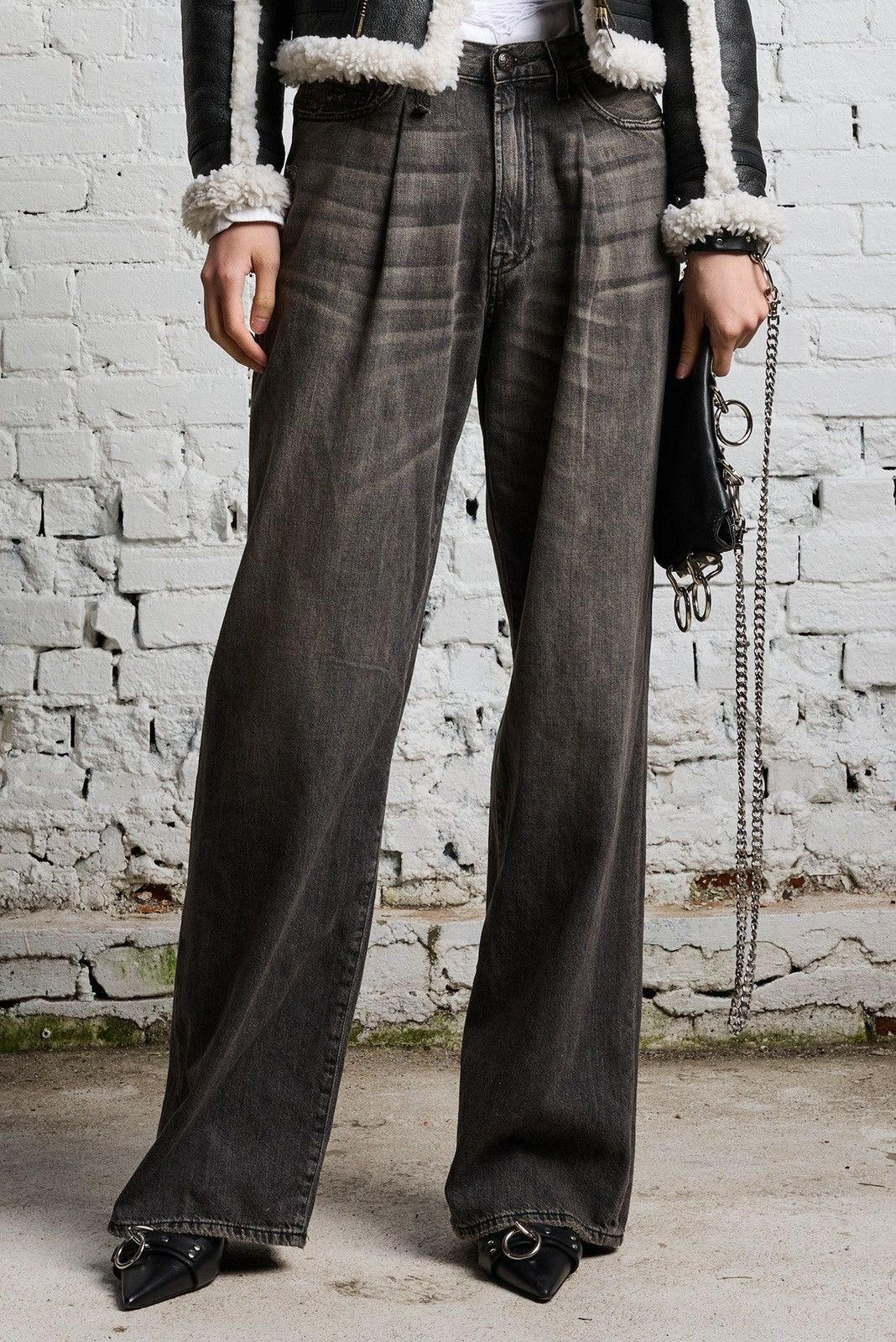 R13 DAMON PLEATED WIDE LEG - ELLERY BLACK SIZE 30 Size 30" / US 8 / IT 44 - 2 Thumbnail