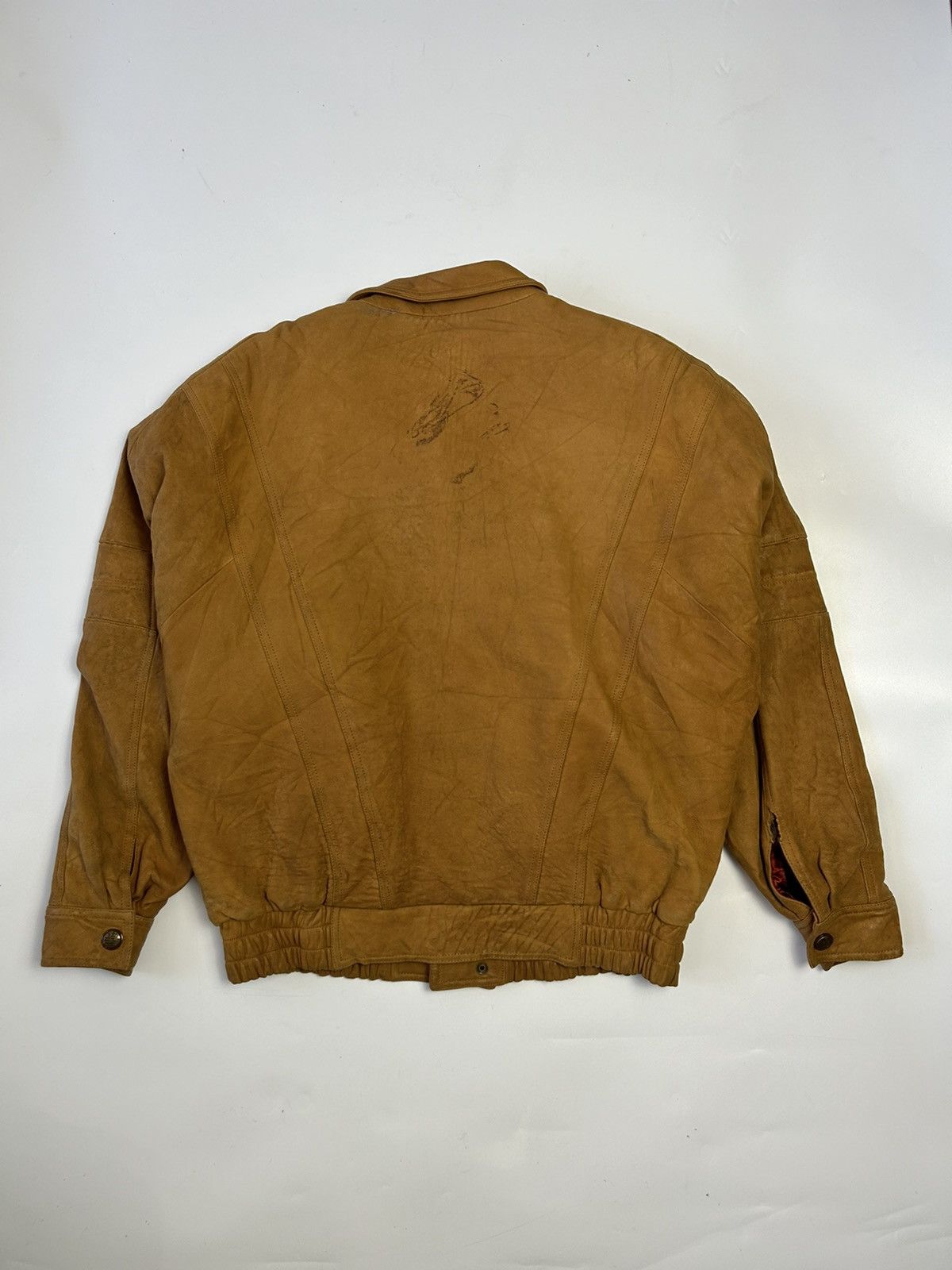 Genuine Leather × Leather × Vintage LEATHER BROWN BOMBER JACKET Size US M / EU 48-50 / 2 - 7 Thumbnail