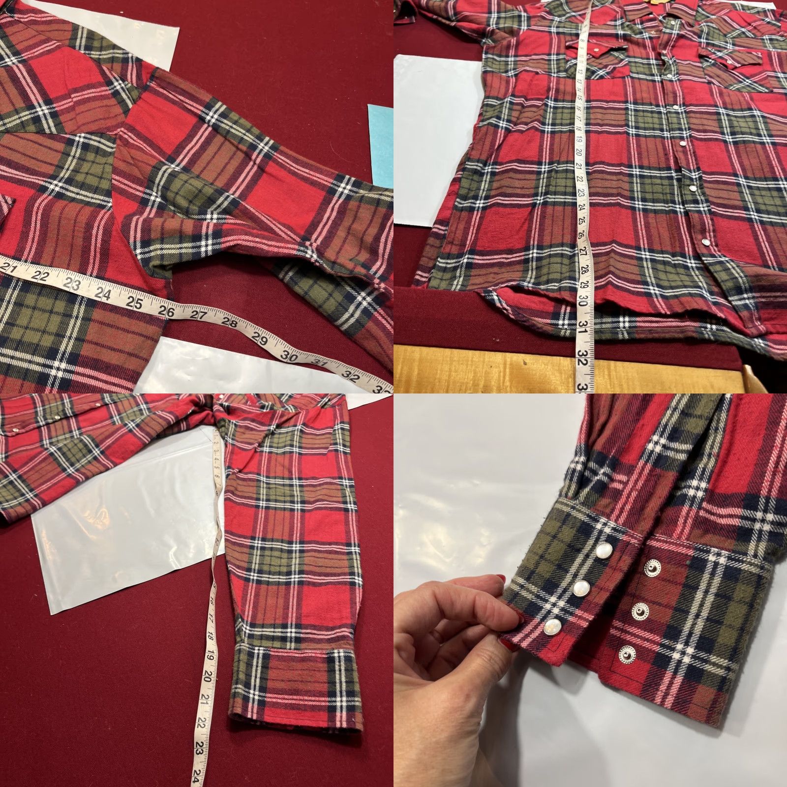 Vintage VINTAGE Tall Man BIG MAC XLT SHIRT Flannel Red Green Plaid Pearl Snaps Flap Pockets Button-Up Size US XL / EU 56 / 4 - 8 Thumbnail