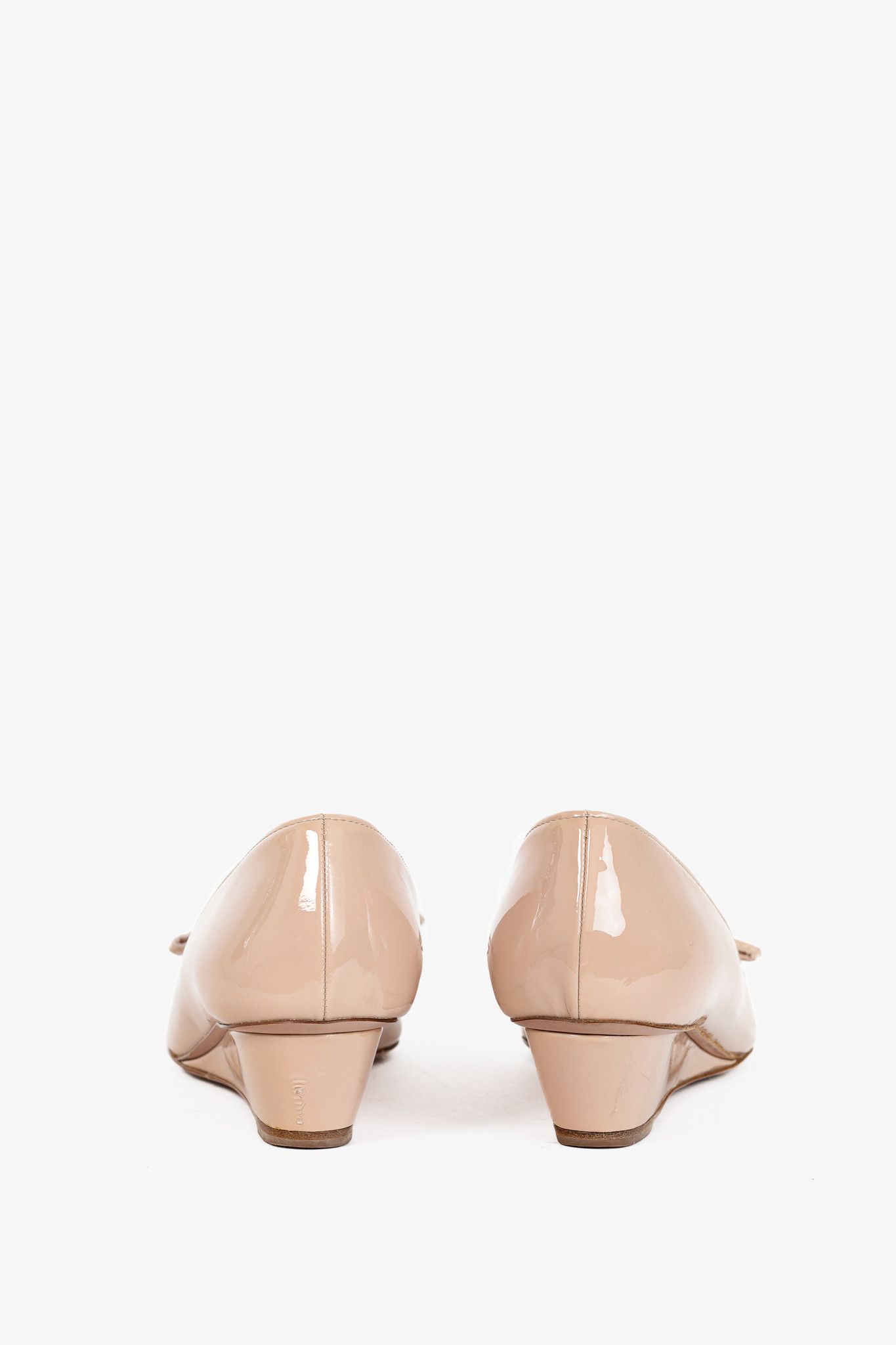 Prada Prada Blush Vernice Bow Pointed-Toe Wedges Size US 8 / IT 38 - 3 Thumbnail