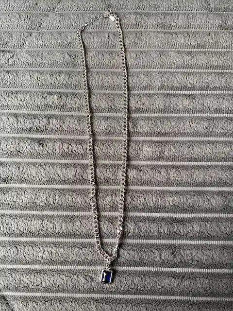 Other Square Blue Zirconia Pendant Necklace Size ONE SIZE - 4 Thumbnail