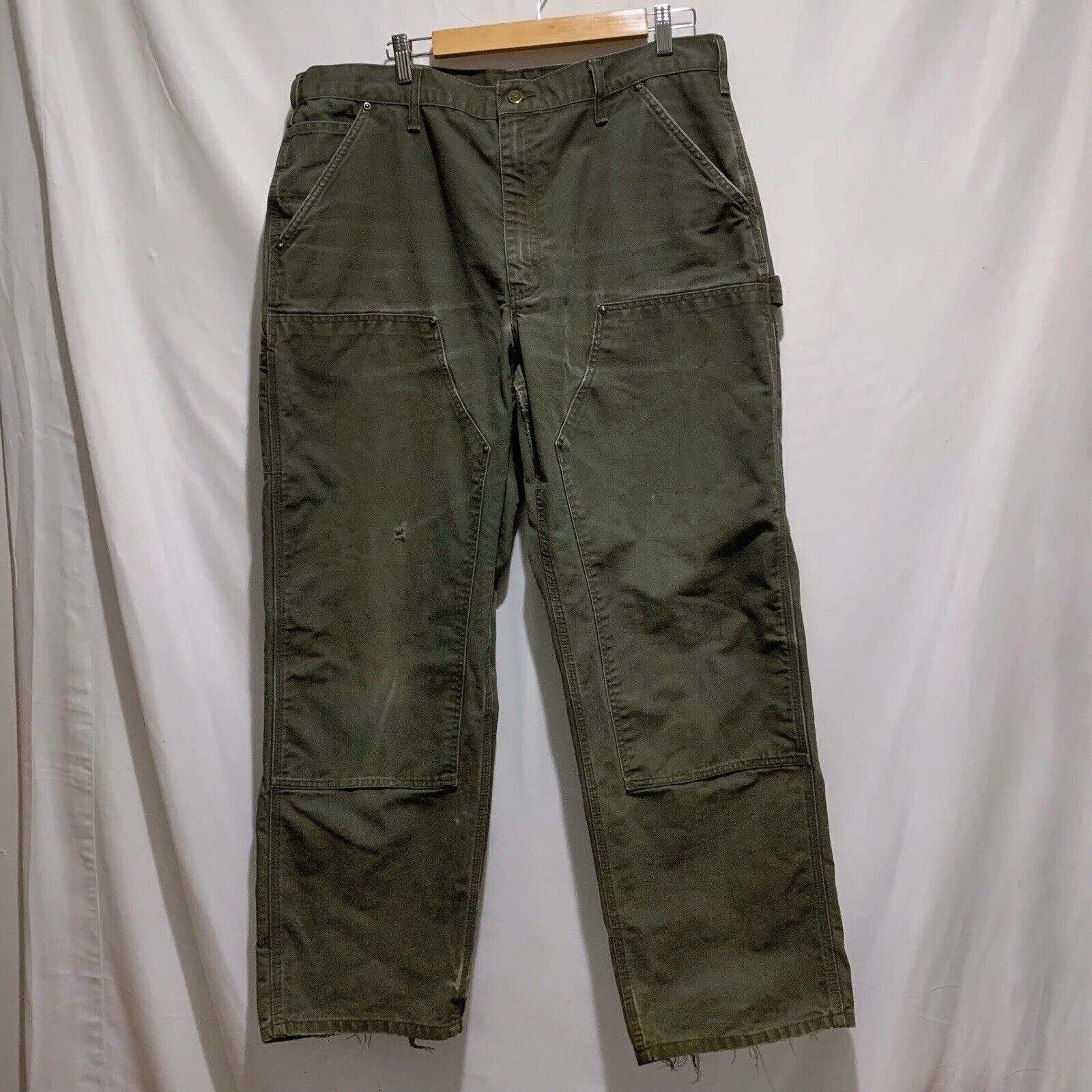 image of Carhartt Double Knee Workwear Pants 38X32 Green, Men's