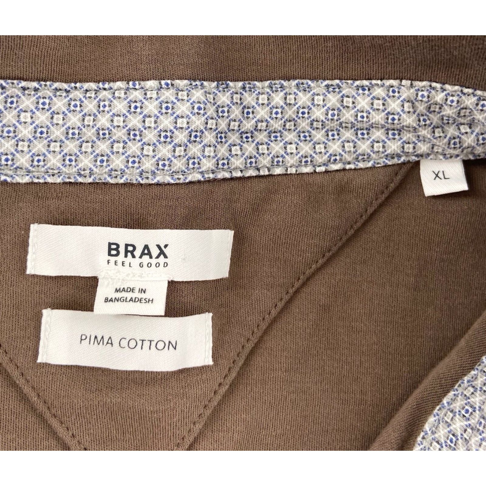 BRAX VINTAGE Brax Polo Shirt Men XL Brown Short Sleeve Button Classic Cotton Travel Size US XL / EU 56 / 4 - 4 Thumbnail