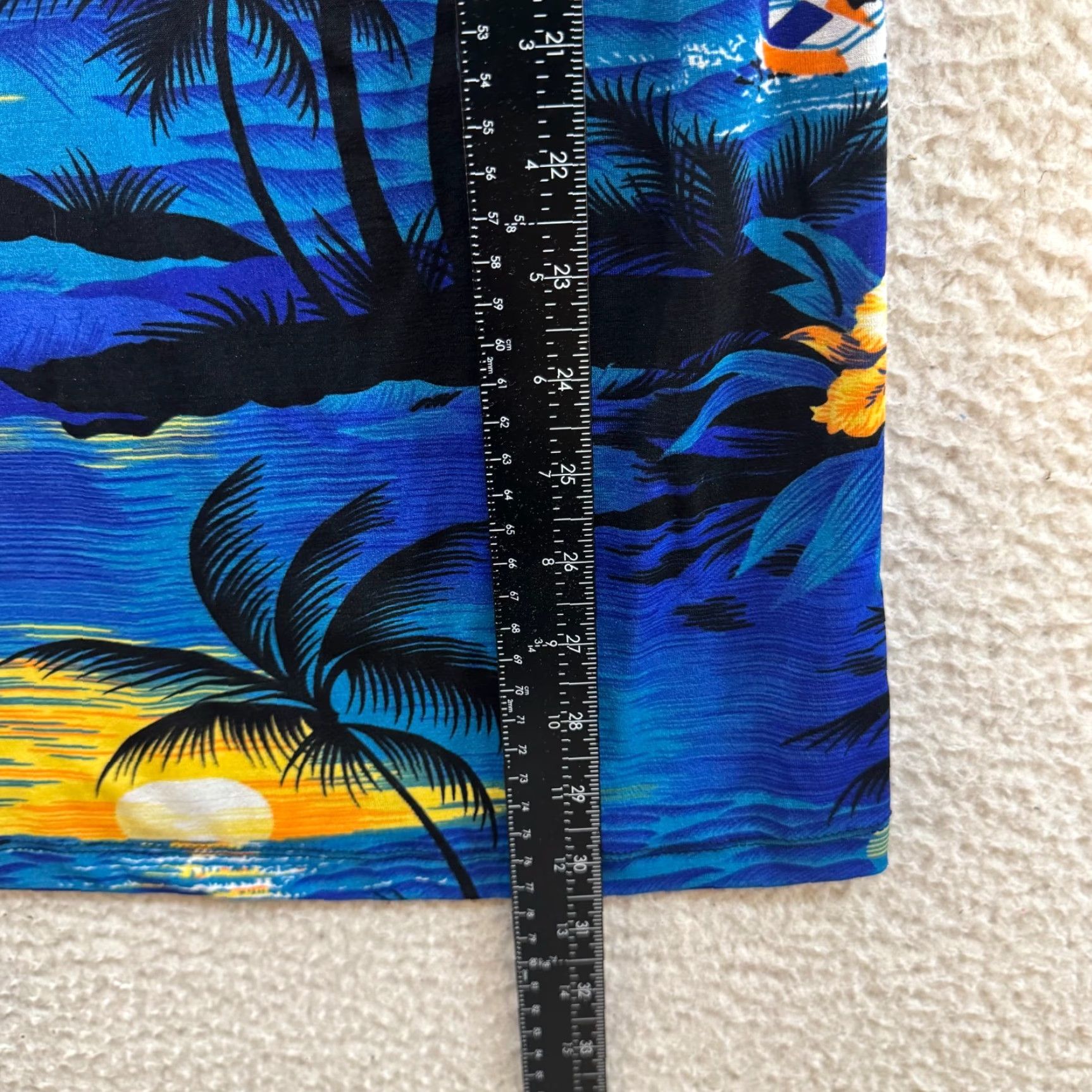 Vintage VINTAGE Hawaiian Mini Dress M Blue Slinky Stretch Tropical Palm Trees Dress Girls? Size M / US 6-8 / IT 42-44 - 5 Thumbnail