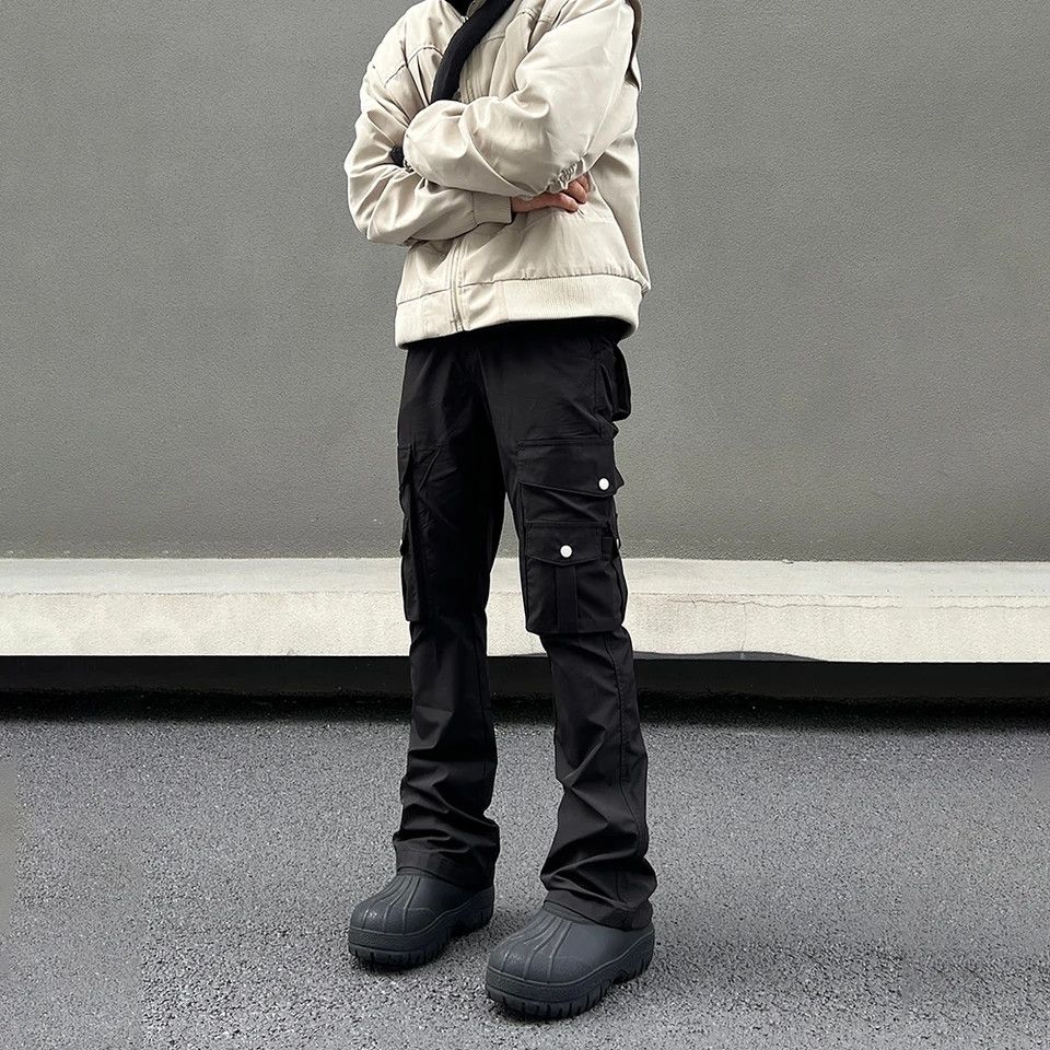 Japanese Brand × Jean Straight Boot Cut Flared Pocket Cargo Jeans Size US 30 / EU 46 - 1 Thumbnail