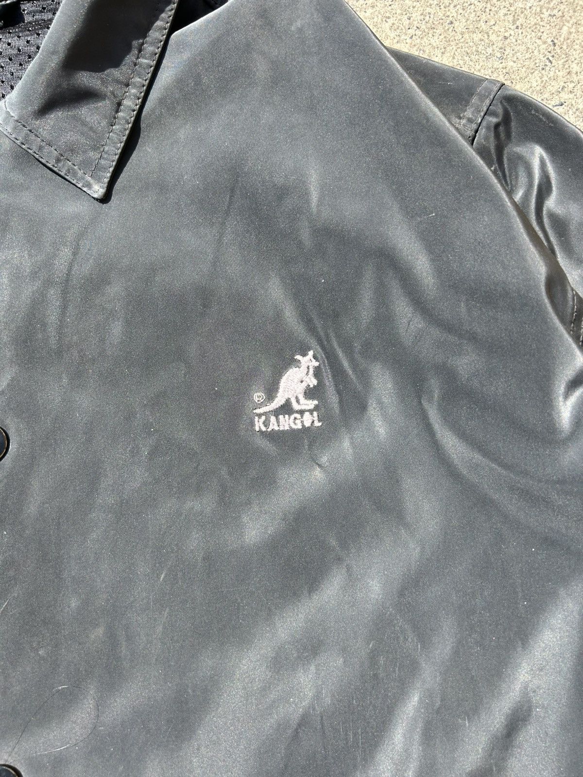 Kangol Vintage Kangol Coach Jacket Black Big Logo Back XL Size US XL / EU 56 / 4 - 4 Thumbnail