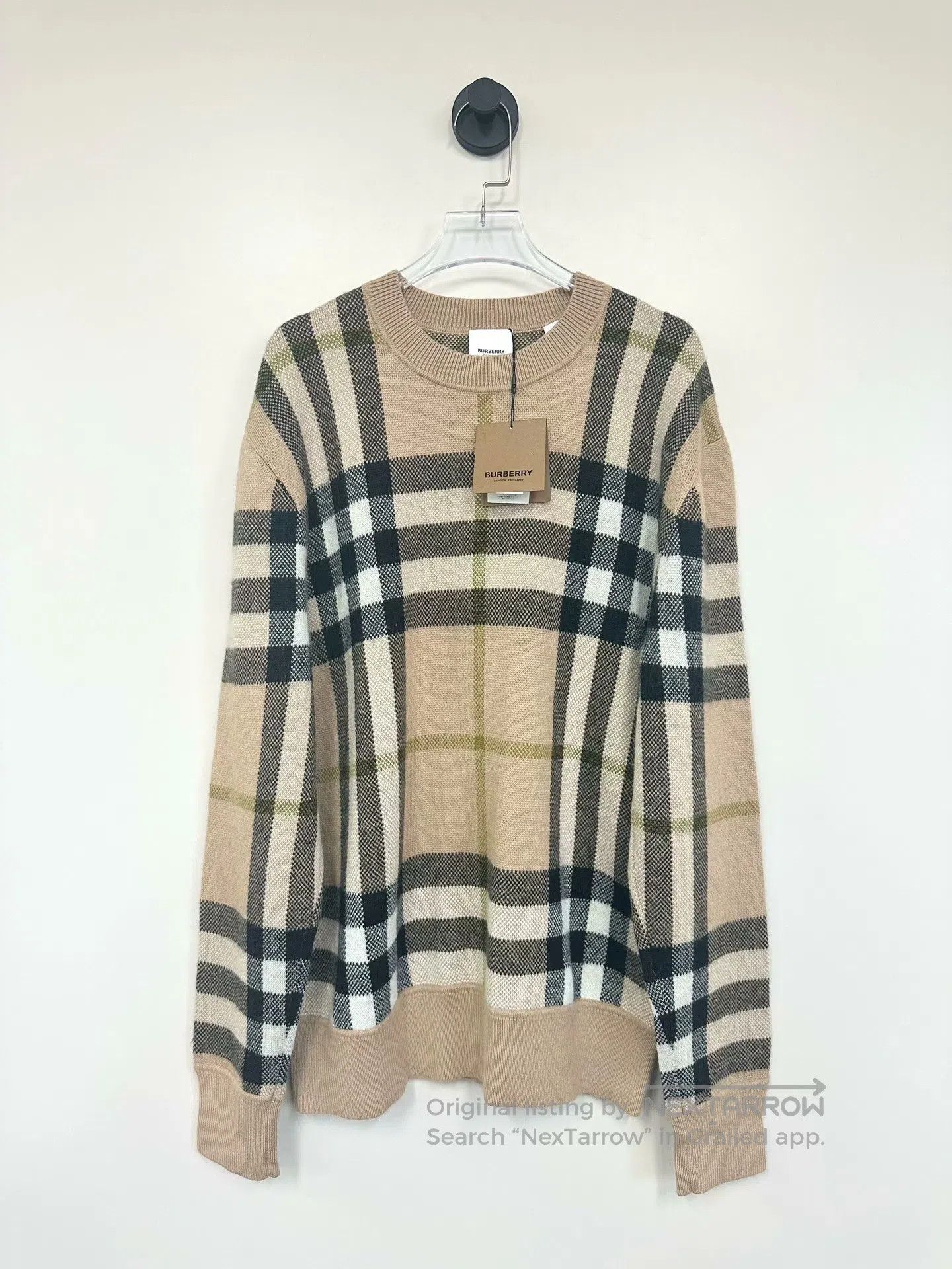 Burberry Burberry Beige Classic Checkered Knit Sweater| Size US S / EU 44-46 / 1 - 1 Thumbnail